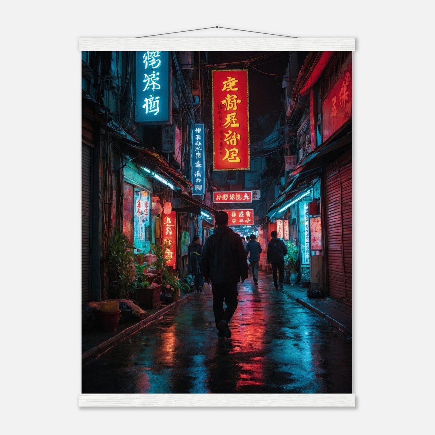 Premium Matte Paper Poster with Hanger - Minimalistische Kunstpräsentation mit Holzhänger Print Material Modern Masterpieces 45x60 cm / 18x24″ White wall hanger 