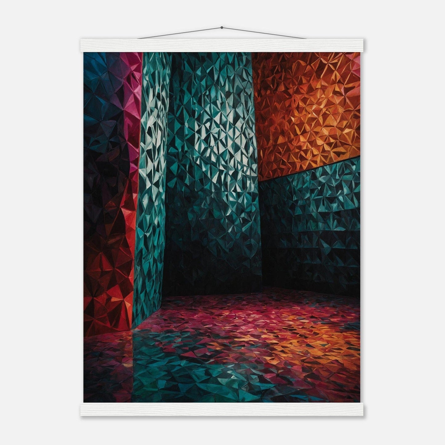 Premium Matte Paper Poster with Hanger - Minimalistische Kunstpräsentation mit Holzhänger Print Material Modern Masterpieces 45x60 cm / 18x24″ White wall hanger 