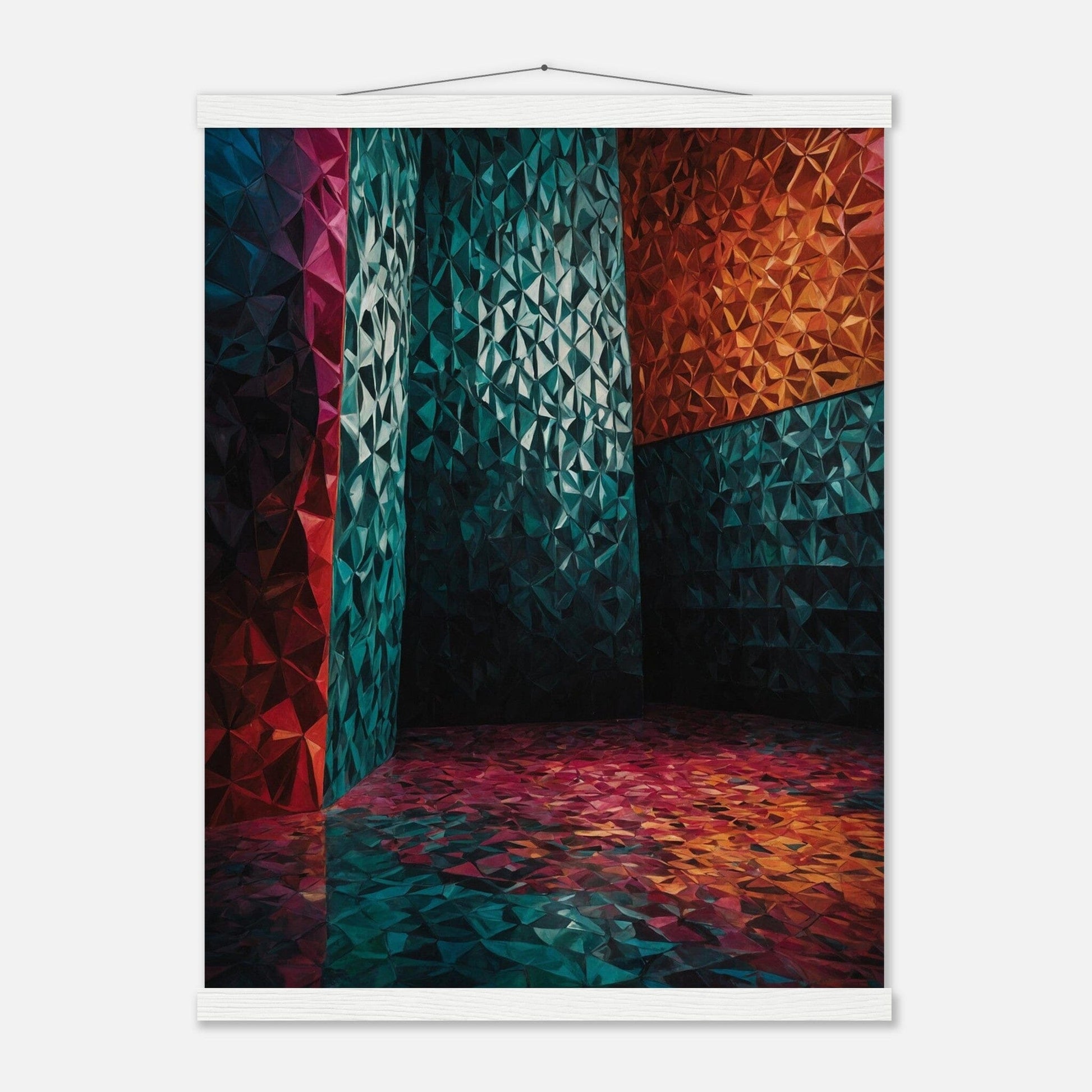Premium Matte Paper Poster with Hanger - Minimalistische Kunstpräsentation mit Holzhänger Print Material Modern Masterpieces 45x60 cm / 18x24″ White wall hanger 