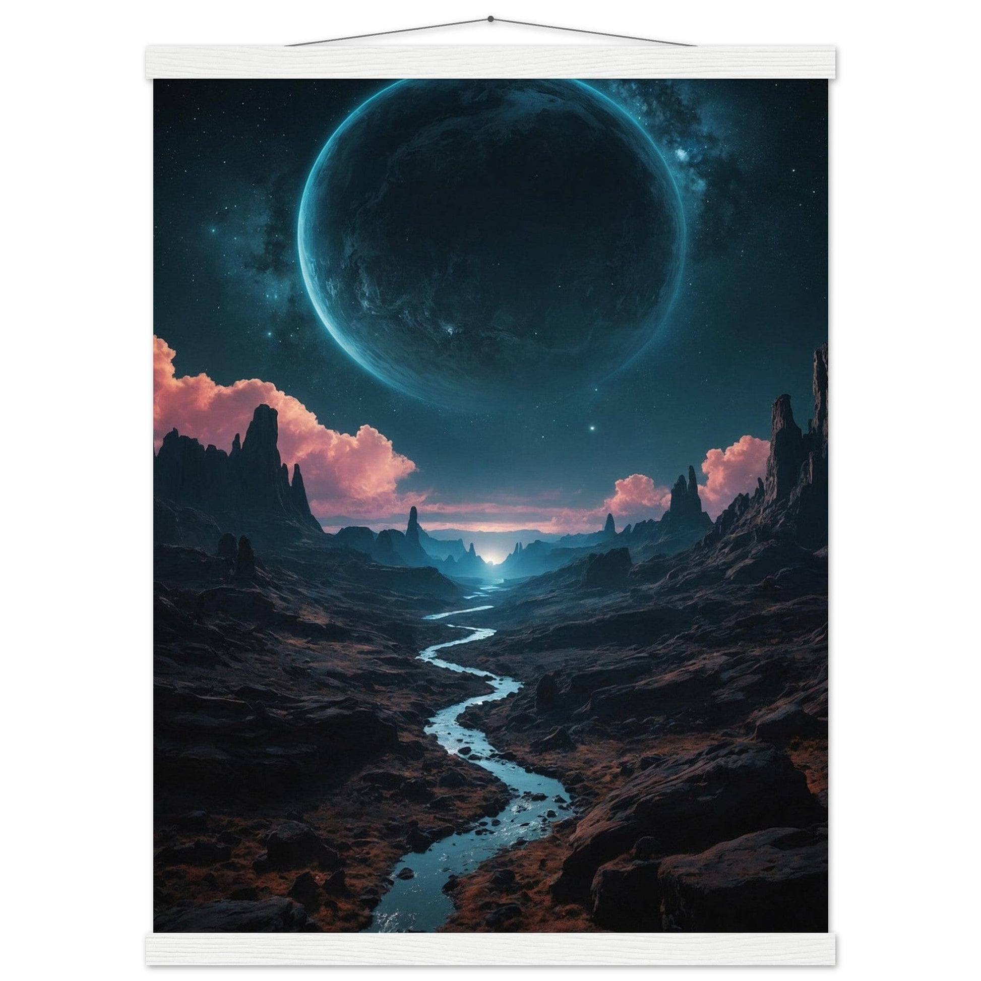 Premium Matte Paper Poster with Hanger - Minimalistische Kunstpräsentation mit Holzhänger Print Material Modern Masterpieces 45x60 cm / 18x24″ White wall hanger 