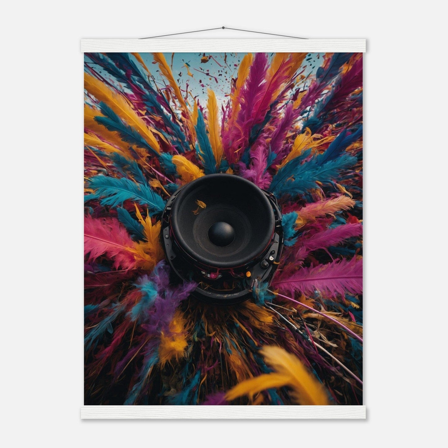 Premium Matte Paper Poster with Hanger - Minimalistische Kunstpräsentation mit Holzhänger Print Material Modern Masterpieces 45x60 cm / 18x24″ White wall hanger 