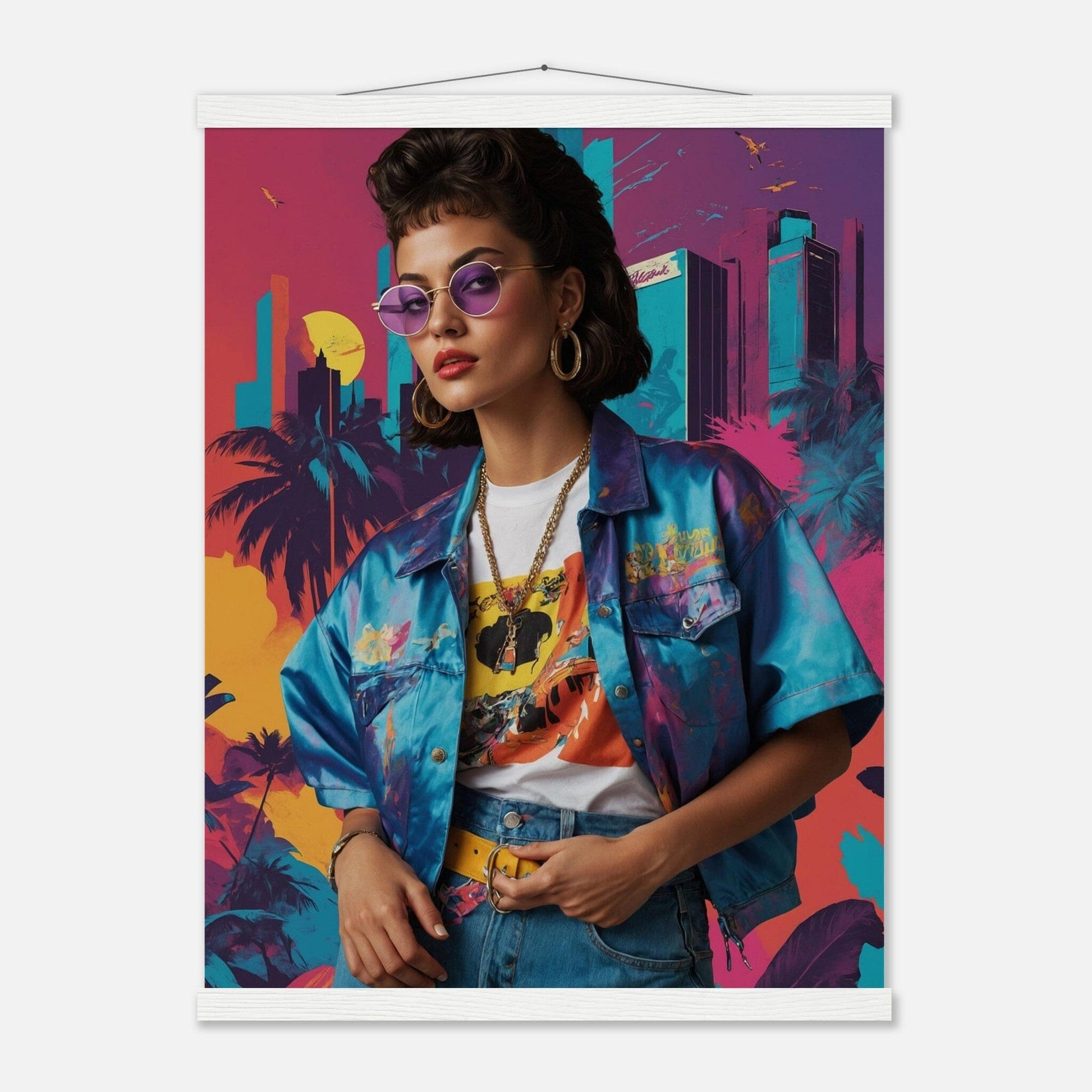 Premium Matte Paper Poster with Hanger - Minimalistische Kunstpräsentation mit Holzhänger Print Material Modern Masterpieces 45x60 cm / 18x24″ White wall hanger 