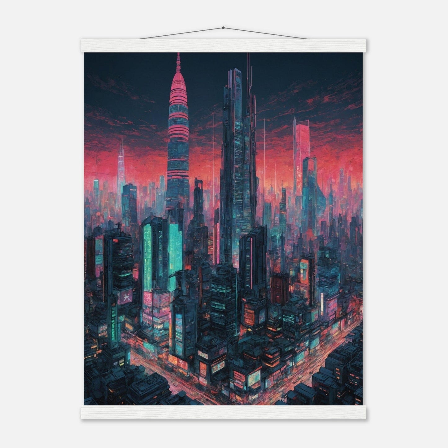 Premium Matte Paper Poster with Hanger - Minimalistische Kunstpräsentation mit Holzhänger Print Material Modern Masterpieces 45x60 cm / 18x24″ White wall hanger 