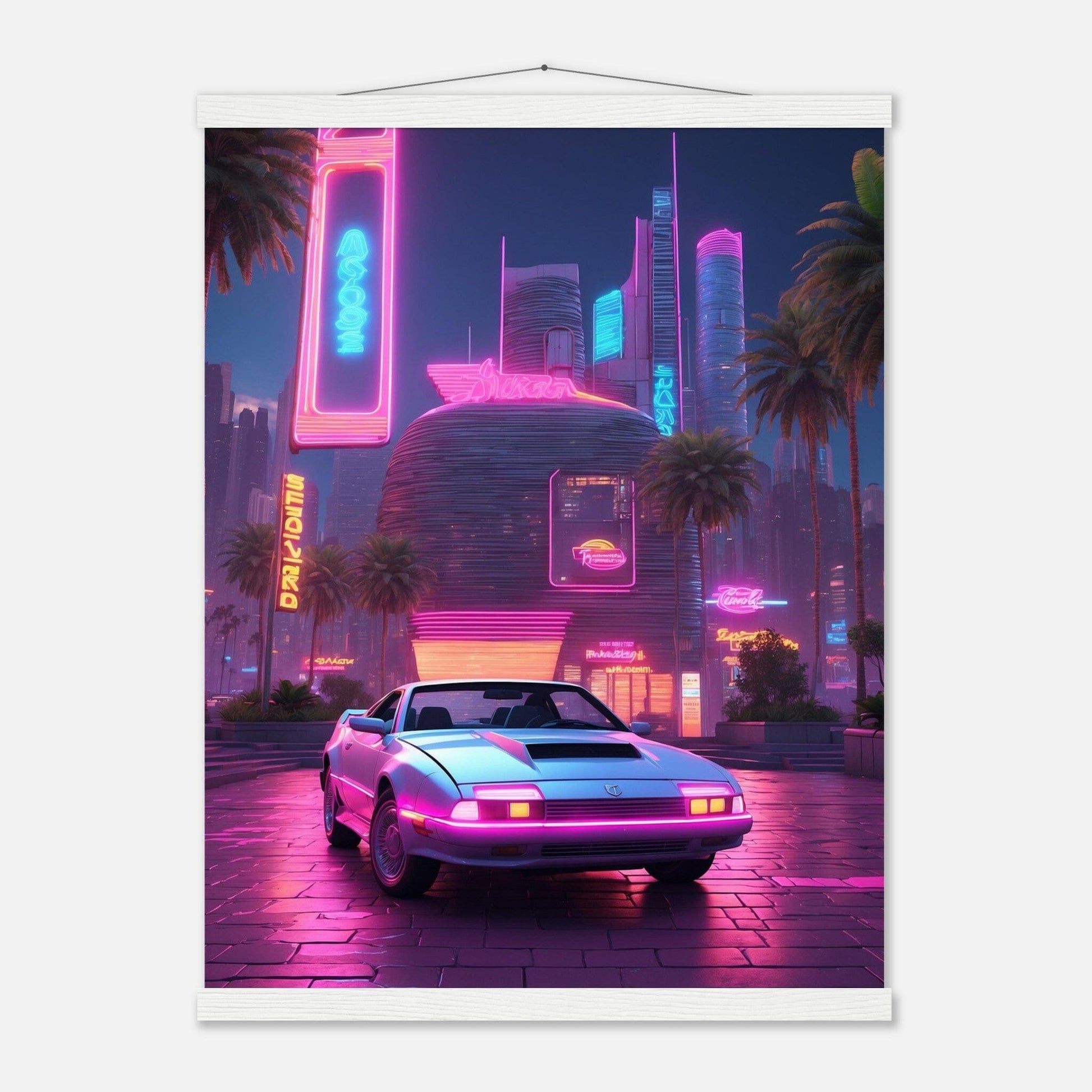 Premium Matte Paper Poster with Hanger - Minimalistische Kunstpräsentation mit Holzhänger Print Material Modern Masterpieces 45x60 cm / 18x24″ White wall hanger 