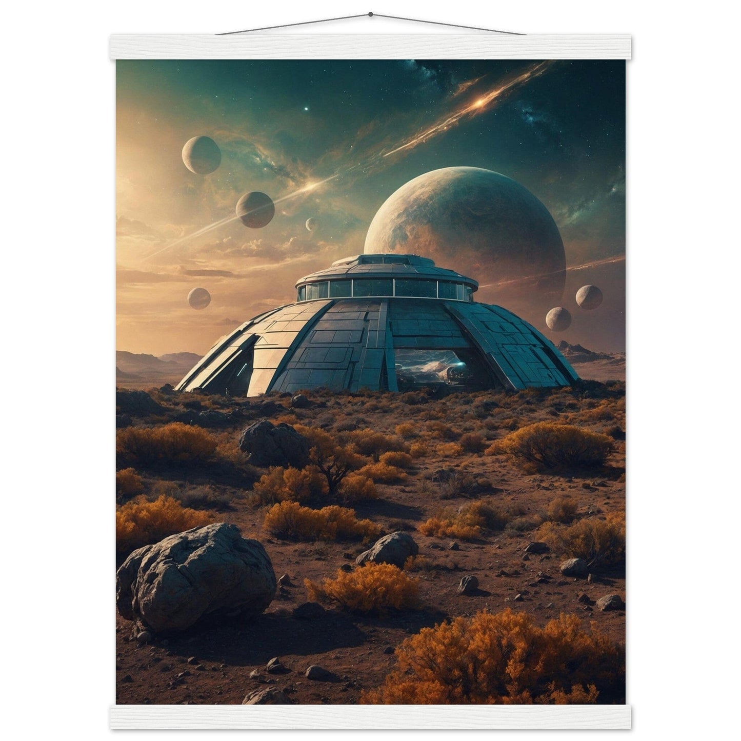 Premium Matte Paper Poster with Hanger - Minimalistische Kunstpräsentation mit Holzhänger Print Material Modern Masterpieces 45x60 cm / 18x24″ White wall hanger 