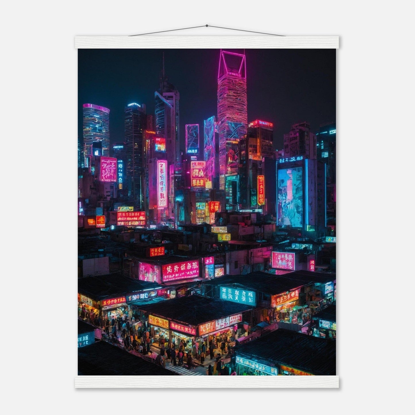 Premium Matte Paper Poster with Hanger - Minimalistische Kunstpräsentation mit Holzhänger Print Material Modern Masterpieces 45x60 cm / 18x24″ White wall hanger 
