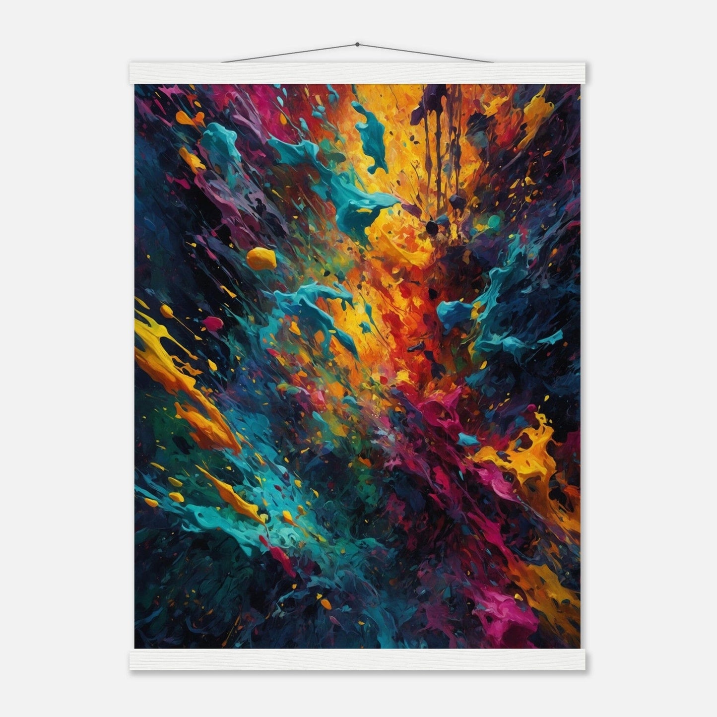 Premium Matte Paper Poster with Hanger - Minimalistische Kunstpräsentation mit Holzhänger Print Material Modern Masterpieces 45x60 cm / 18x24″ White wall hanger 