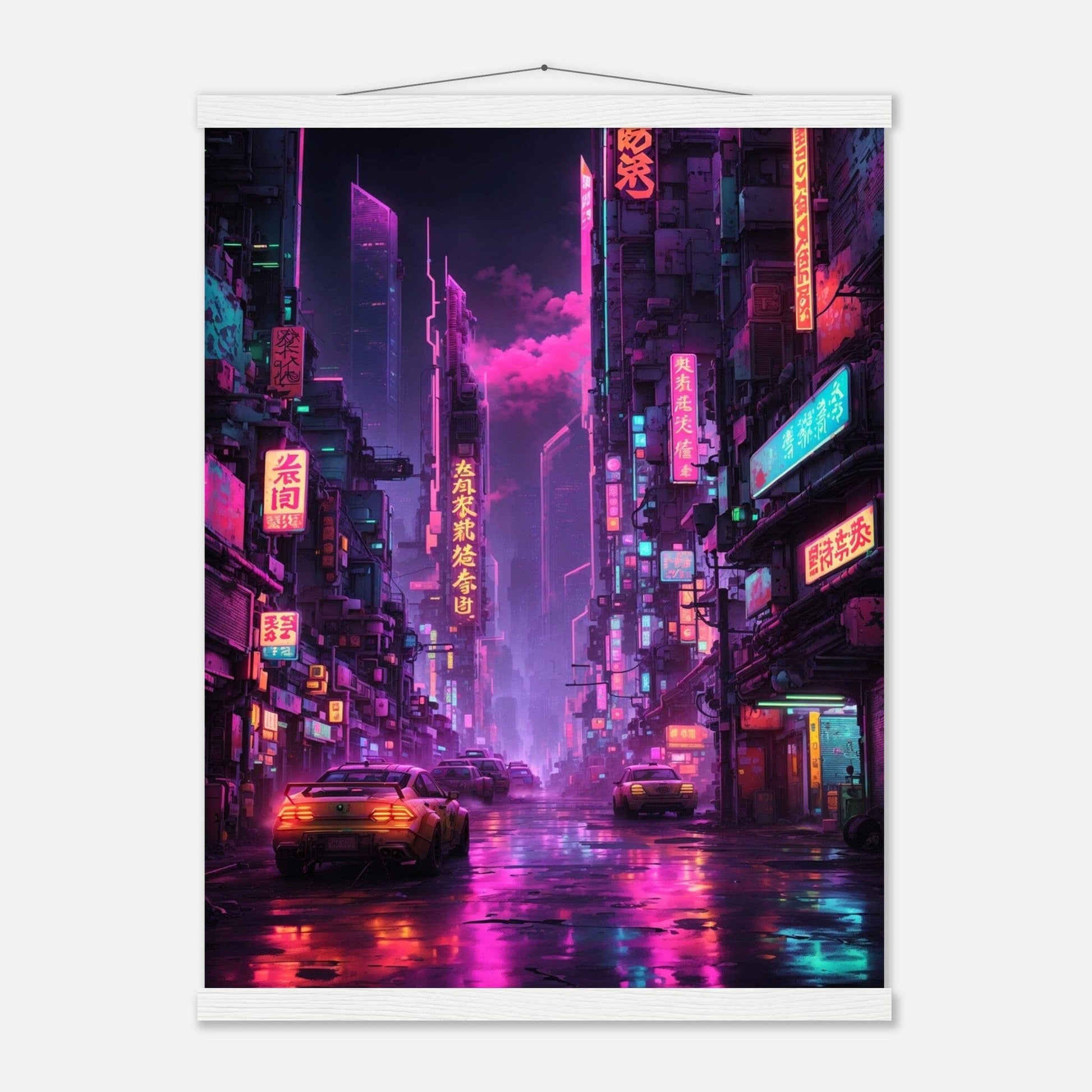 Premium Matte Paper Poster with Hanger - Minimalistische Kunstpräsentation mit Holzhänger Print Material Modern Masterpieces 45x60 cm / 18x24″ White wall hanger 