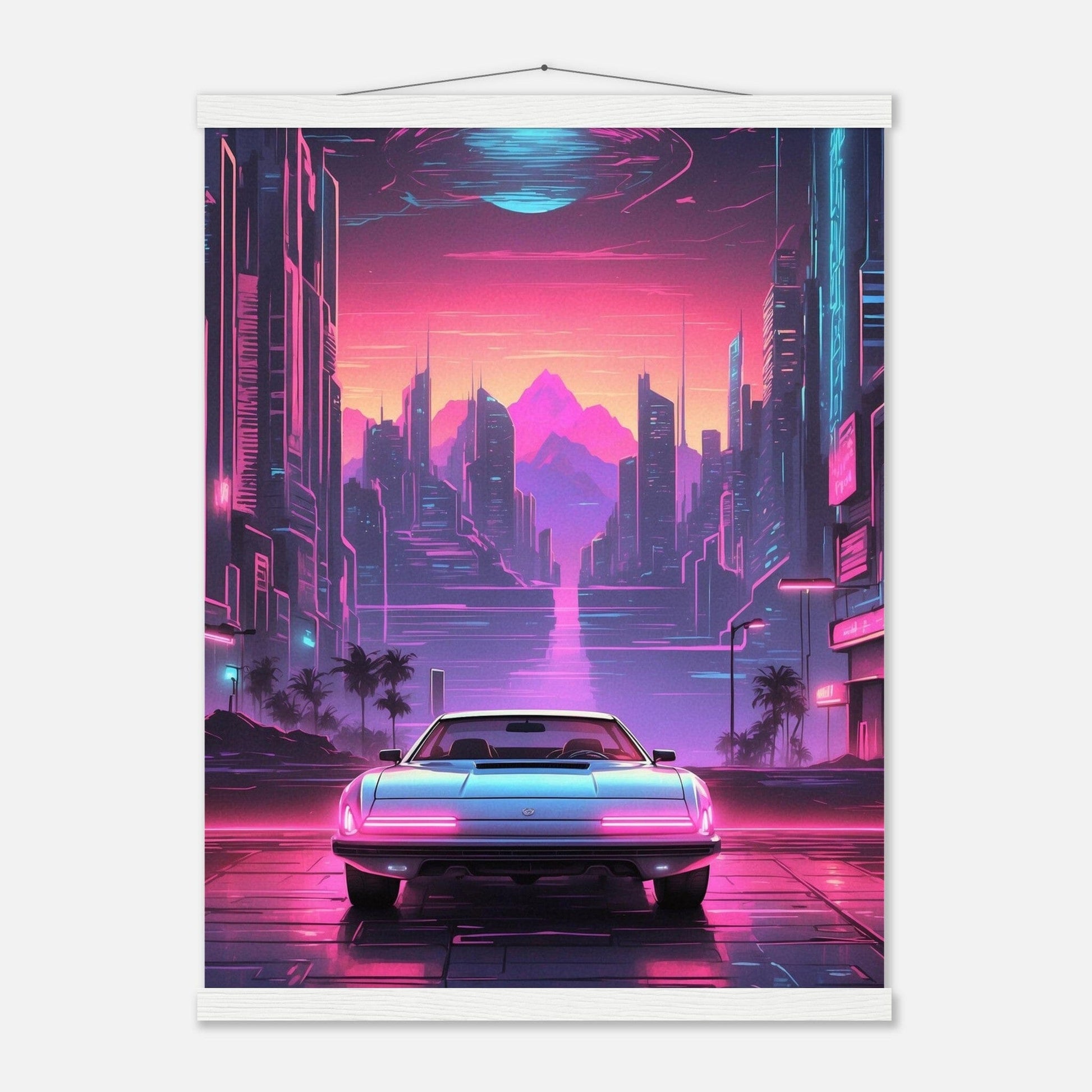 Premium Matte Paper Poster with Hanger - Minimalistische Kunstpräsentation mit Holzhänger Print Material Modern Masterpieces 45x60 cm / 18x24″ White wall hanger 