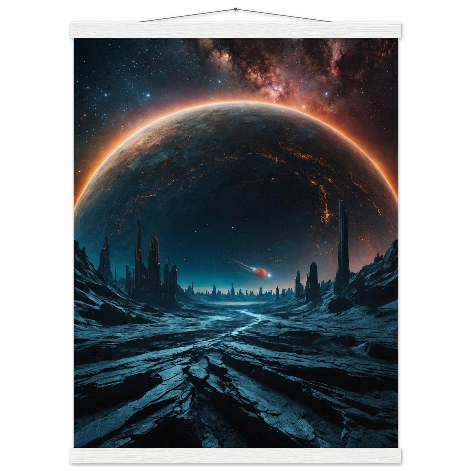 Premium Matte Paper Poster with Hanger - Minimalistische Kunstpräsentation mit Holzhänger Print Material Modern Masterpieces 45x60 cm / 18x24″ White wall hanger 