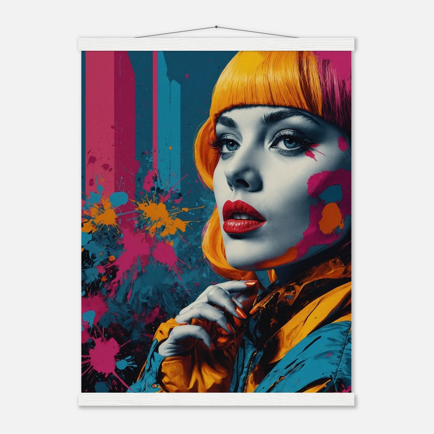 Premium Matte Paper Poster with Hanger - Minimalistische Kunstpräsentation mit Holzhänger Print Material Modern Masterpieces 45x60 cm / 18x24″ White wall hanger 