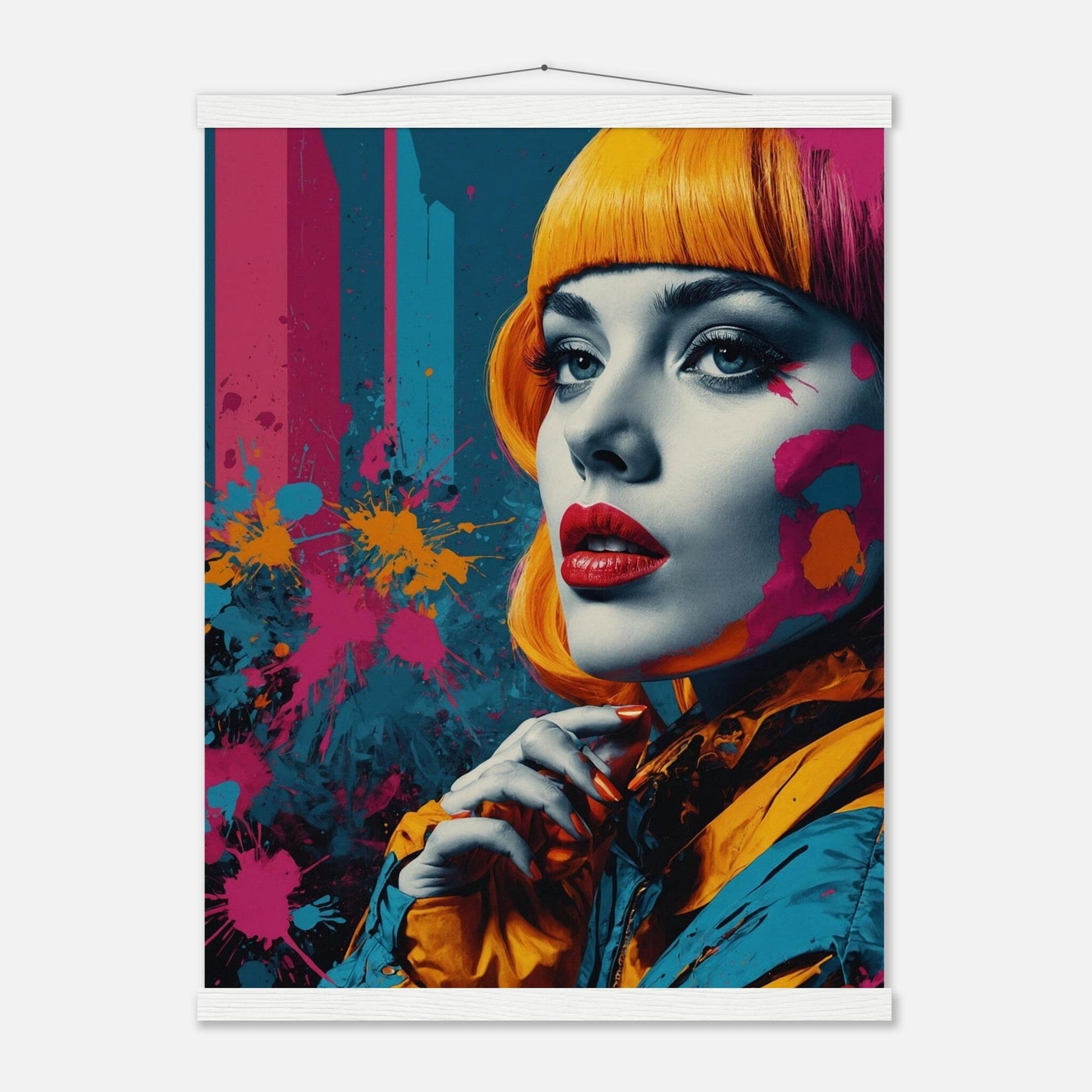 Premium Matte Paper Poster with Hanger - Minimalistische Kunstpräsentation mit Holzhänger Print Material Modern Masterpieces 45x60 cm / 18x24″ White wall hanger 