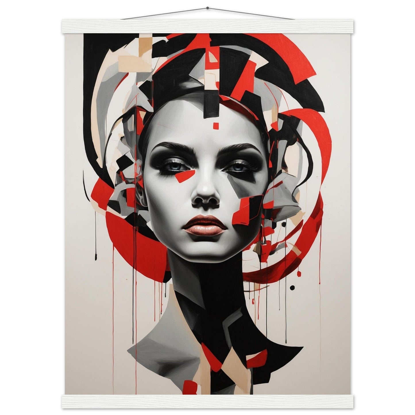 Premium Matte Paper Poster with Hanger - Minimalistische Kunstpräsentation mit Holzhänger Print Material Modern Masterpieces 45x60 cm / 18x24″ White wall hanger 