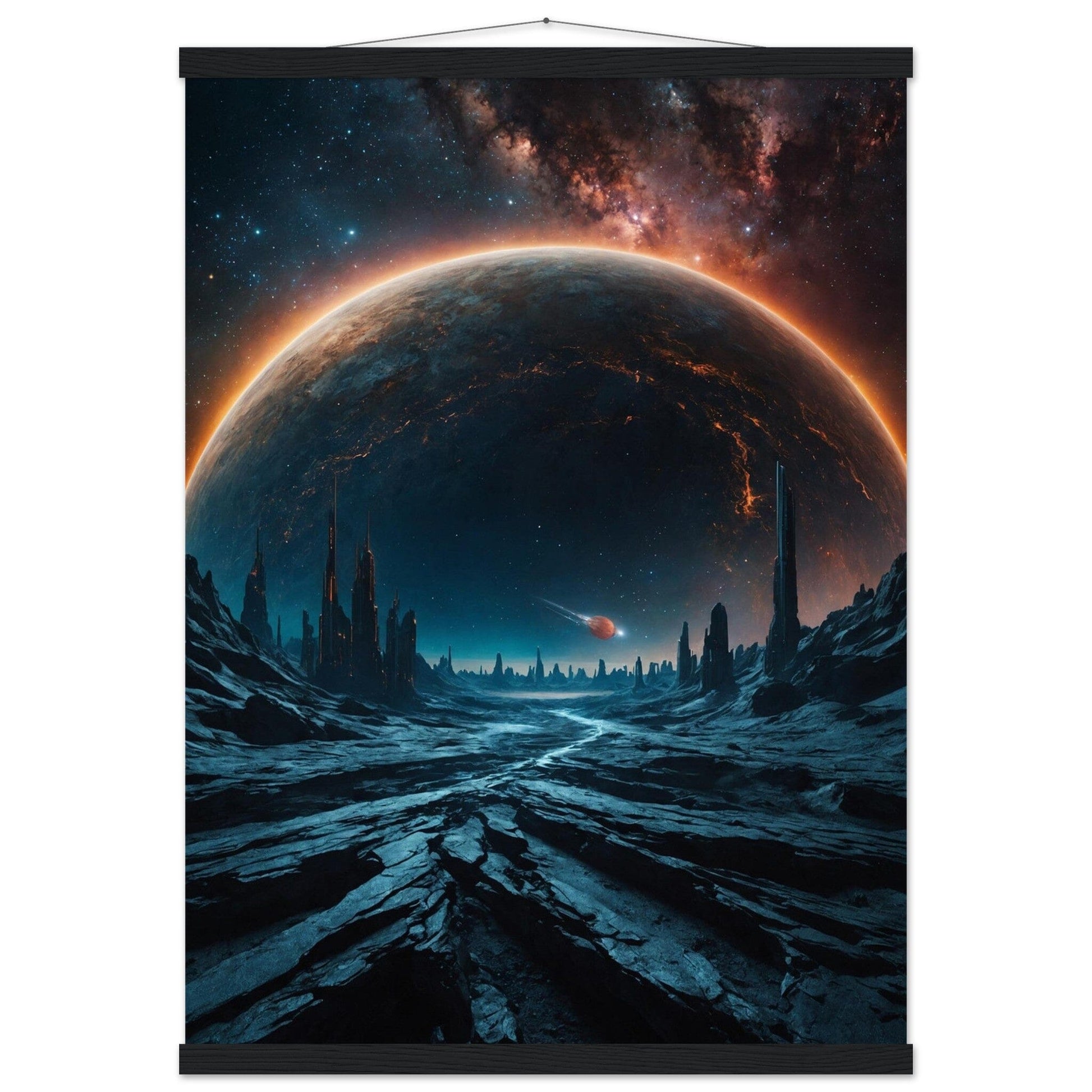 Premium Matte Paper Poster with Hanger - Minimalistische Kunstpräsentation mit Holzhänger Print Material Modern Masterpieces 50x70 cm / 20x28″ Black wall hanger 