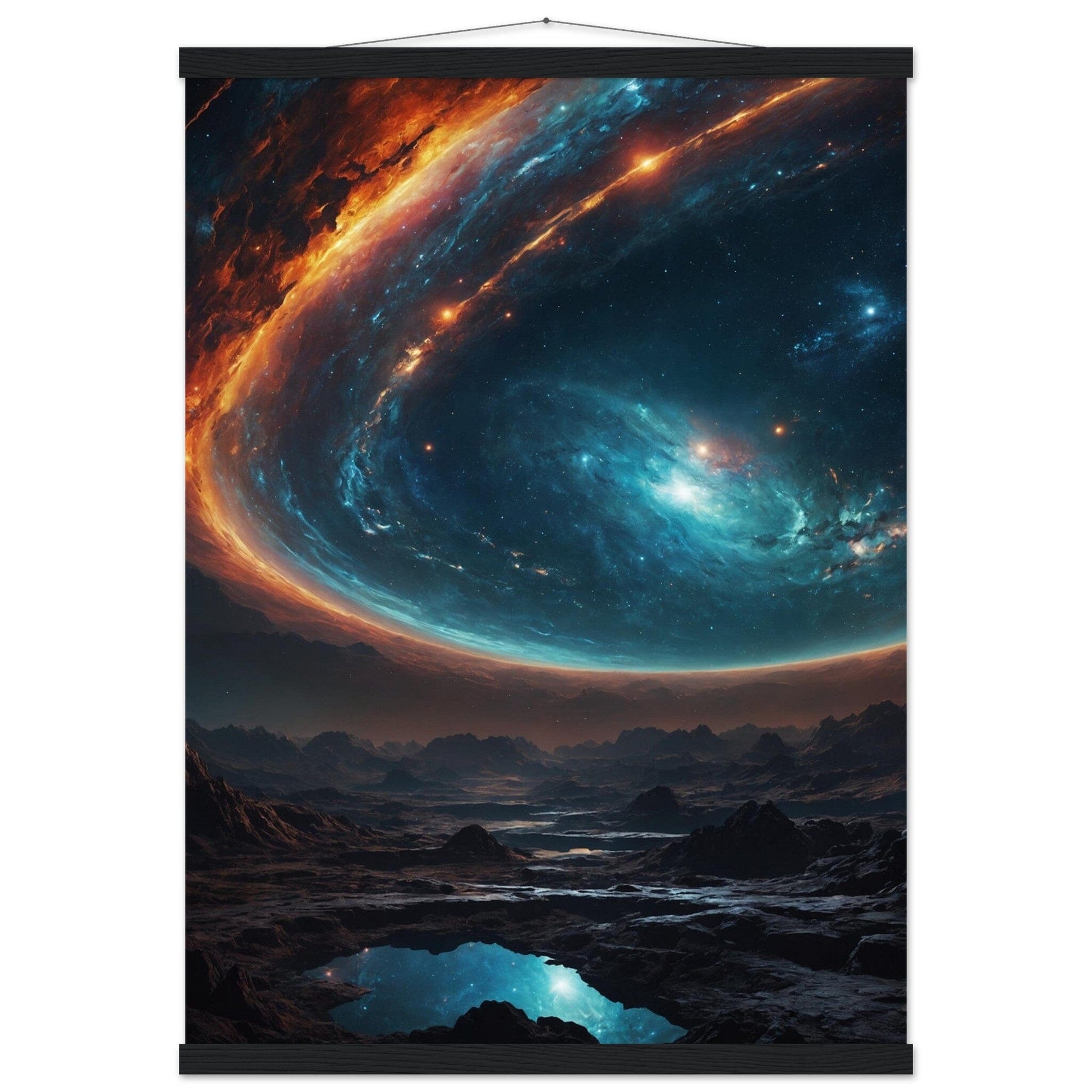 Premium Matte Paper Poster with Hanger - Minimalistische Kunstpräsentation mit Holzhänger Print Material Modern Masterpieces 50x70 cm / 20x28″ Black wall hanger 