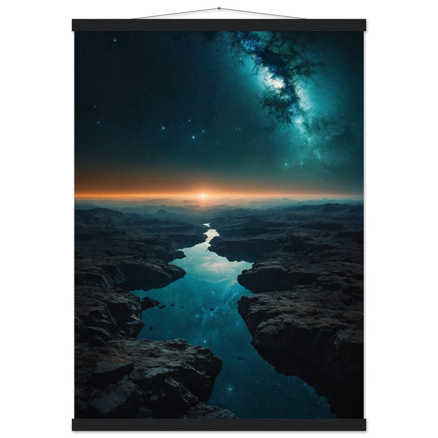 Premium Matte Paper Poster with Hanger - Minimalistische Kunstpräsentation mit Holzhänger Print Material Modern Masterpieces 50x70 cm / 20x28″ Black wall hanger 