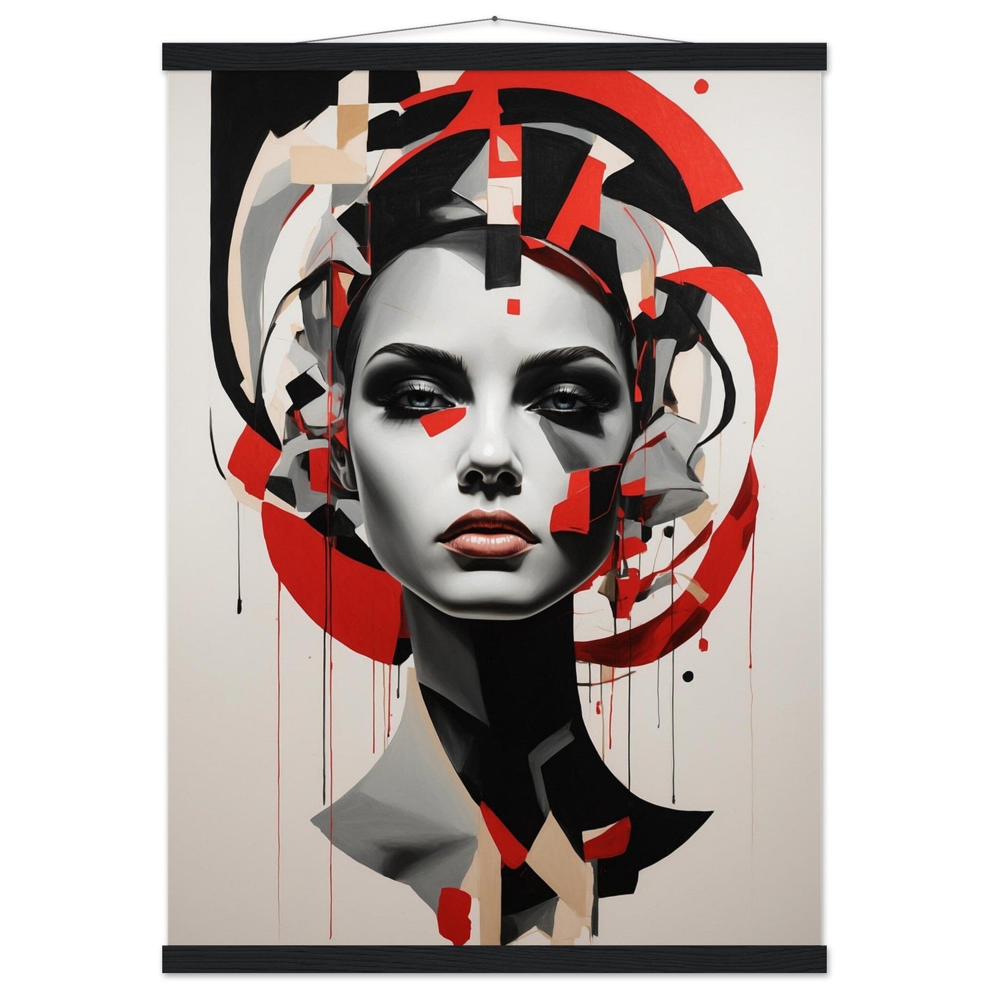 Premium Matte Paper Poster with Hanger - Minimalistische Kunstpräsentation mit Holzhänger Print Material Modern Masterpieces 50x70 cm / 20x28″ Black wall hanger 