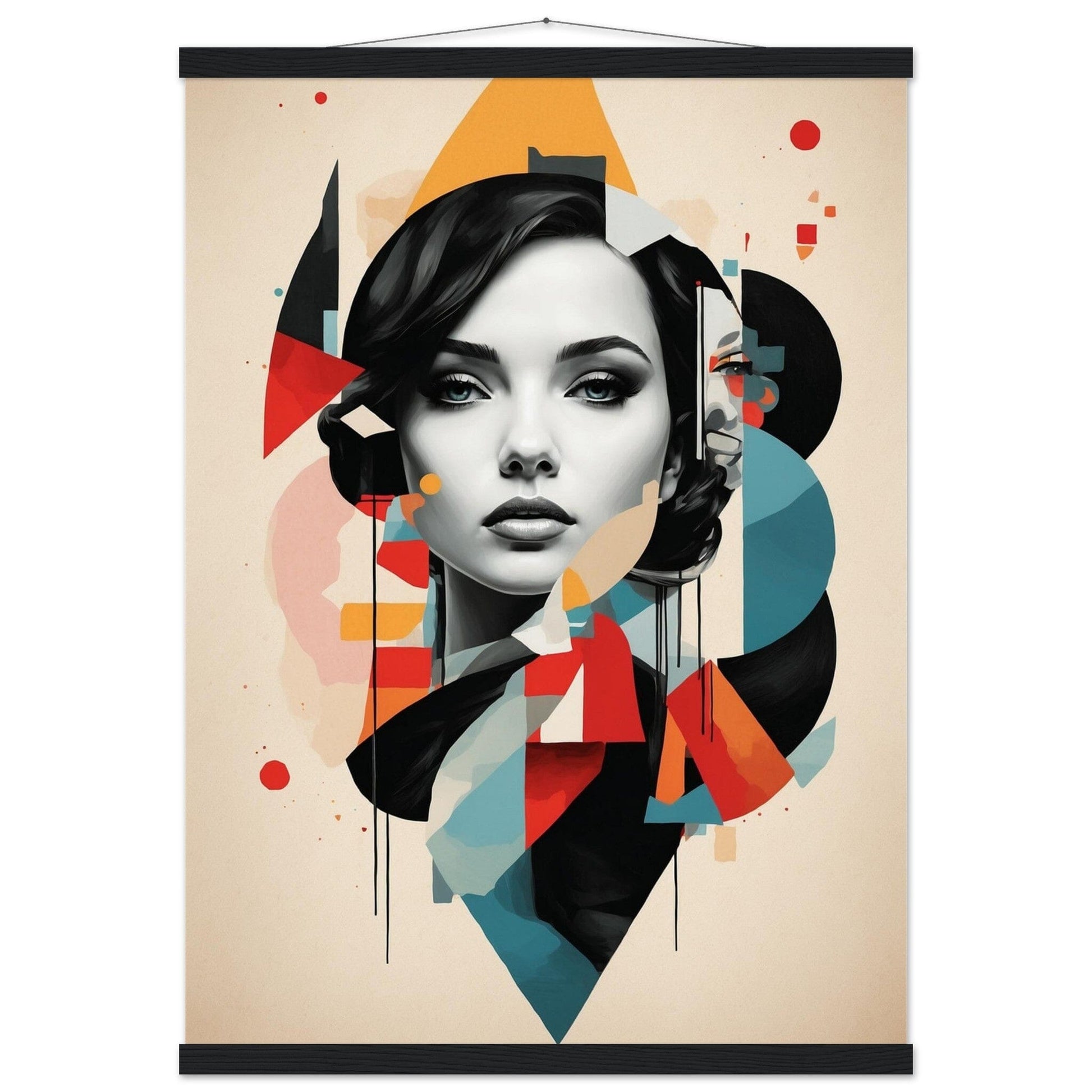 Premium Matte Paper Poster with Hanger - Minimalistische Kunstpräsentation mit Holzhänger Print Material Modern Masterpieces 50x70 cm / 20x28″ Black wall hanger 