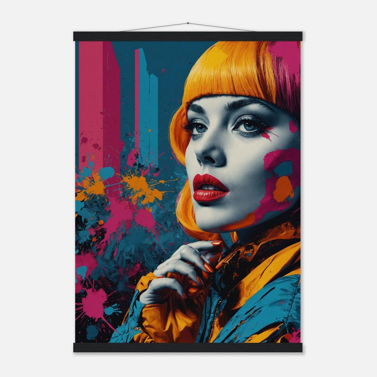 Premium Matte Paper Poster with Hanger - Minimalistische Kunstpräsentation mit Holzhänger Print Material Modern Masterpieces 50x70 cm / 20x28″ Black wall hanger 