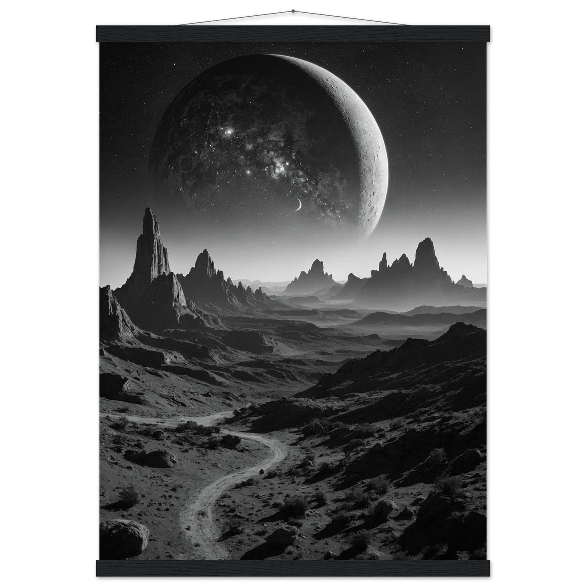 Premium Matte Paper Poster with Hanger - Minimalistische Kunstpräsentation mit Holzhänger Print Material Modern Masterpieces 50x70 cm / 20x28″ Black wall hanger 