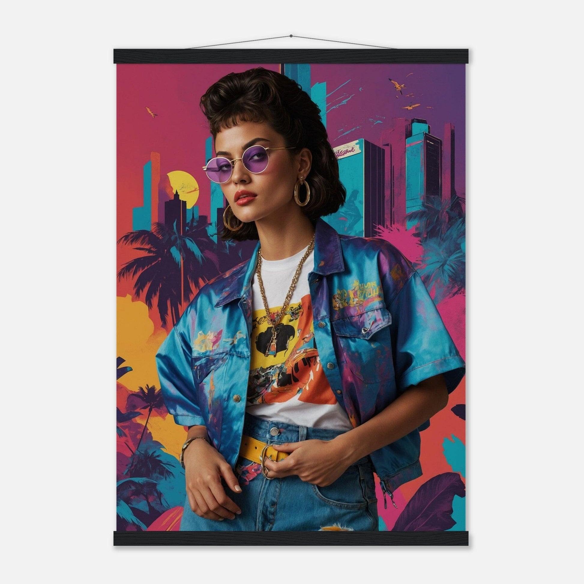 Premium Matte Paper Poster with Hanger - Minimalistische Kunstpräsentation mit Holzhänger Print Material Modern Masterpieces 50x70 cm / 20x28″ Black wall hanger 