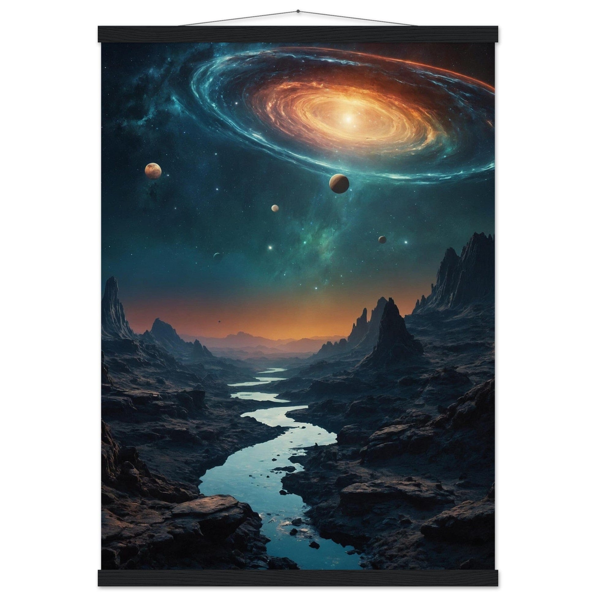 Premium Matte Paper Poster with Hanger - Minimalistische Kunstpräsentation mit Holzhänger Print Material Modern Masterpieces 50x70 cm / 20x28″ Black wall hanger 