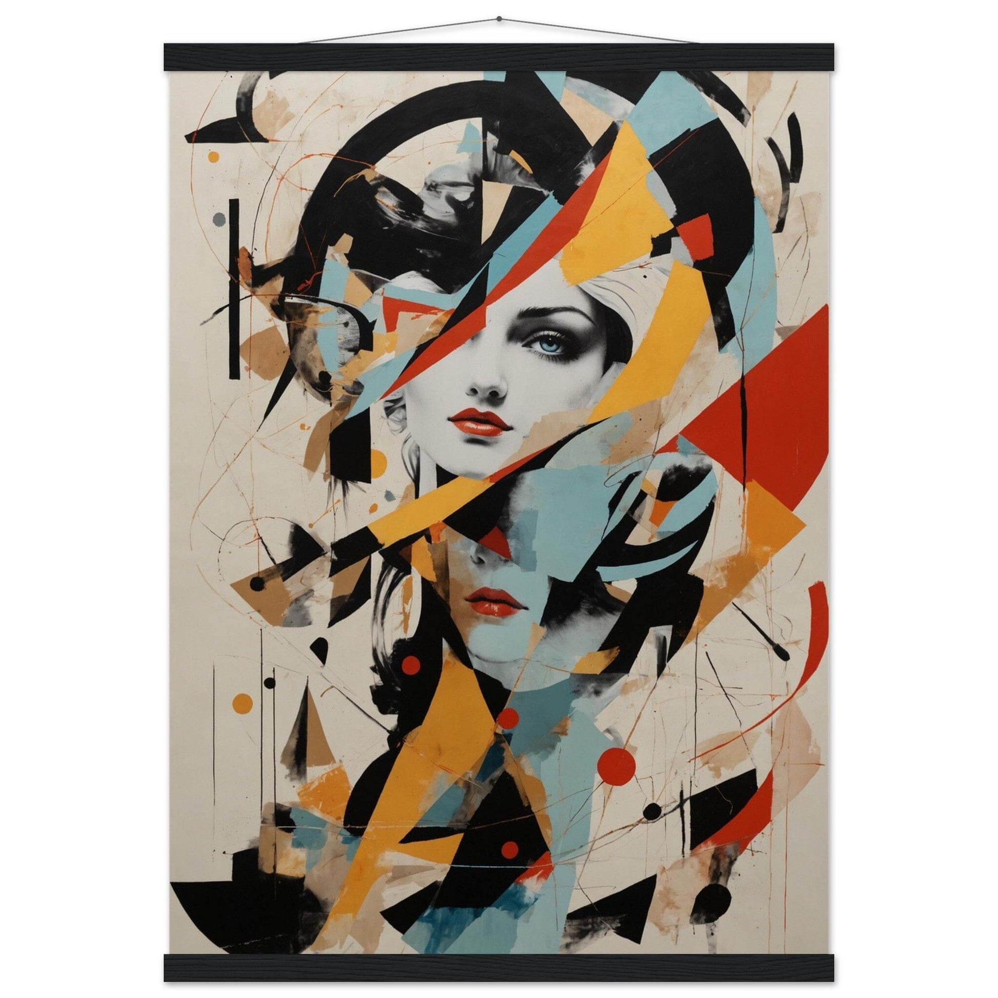 Premium Matte Paper Poster with Hanger - Minimalistische Kunstpräsentation mit Holzhänger Print Material Modern Masterpieces 50x70 cm / 20x28″ Black wall hanger 