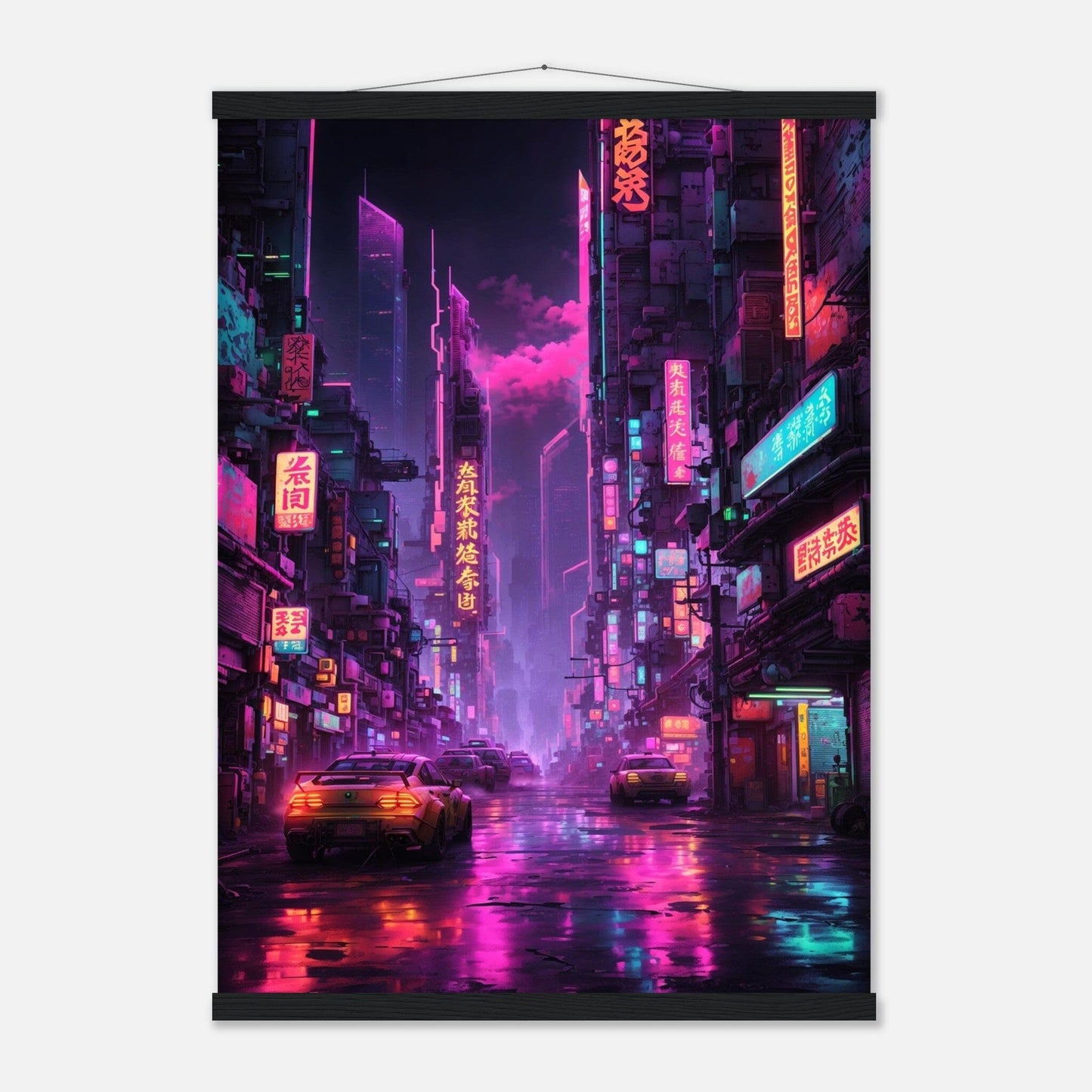 Premium Matte Paper Poster with Hanger - Minimalistische Kunstpräsentation mit Holzhänger Print Material Modern Masterpieces 50x70 cm / 20x28″ Black wall hanger 