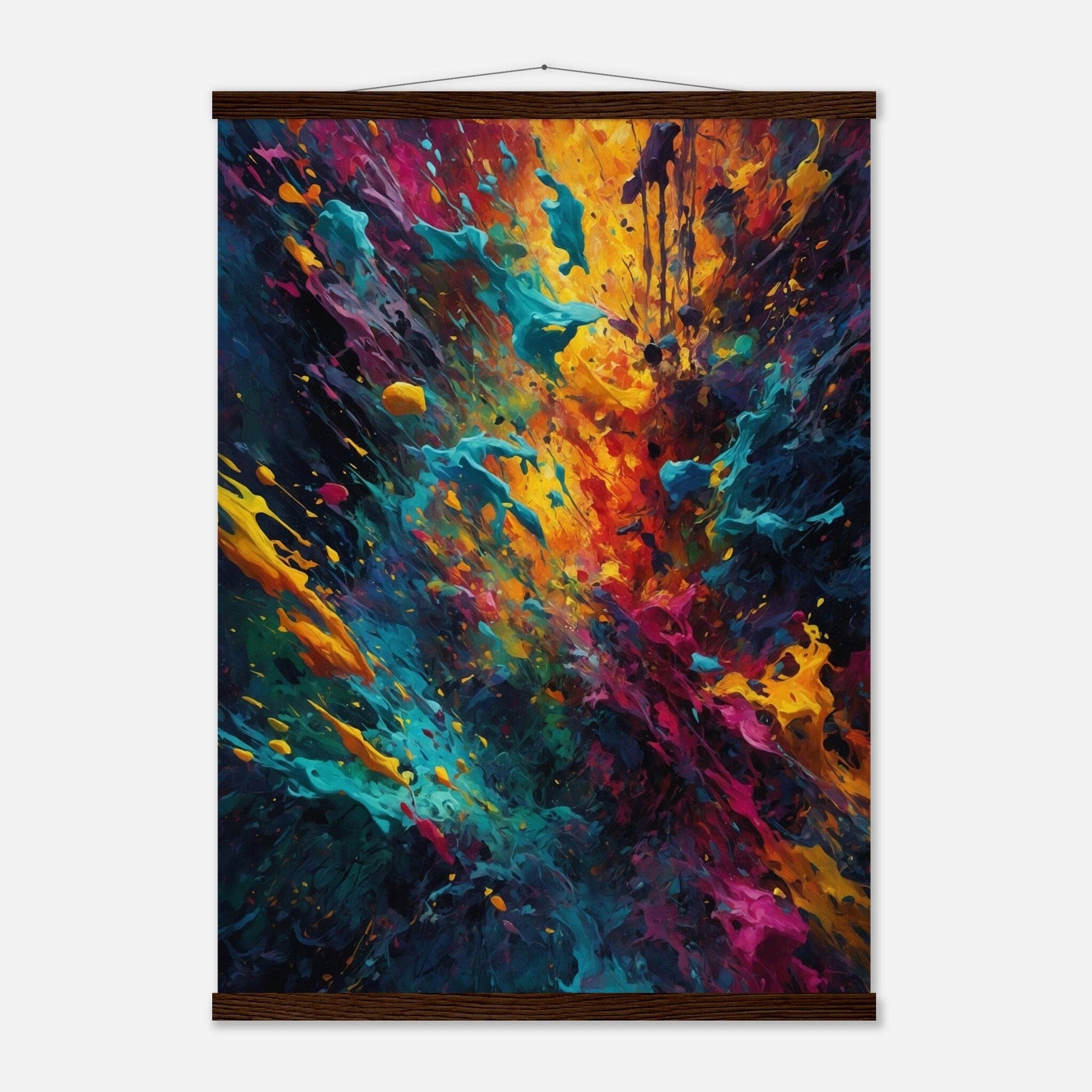 Premium Matte Paper Poster with Hanger - Minimalistische Kunstpräsentation mit Holzhänger Print Material Modern Masterpieces 50x70 cm / 20x28″ Dark wood wall hanger 