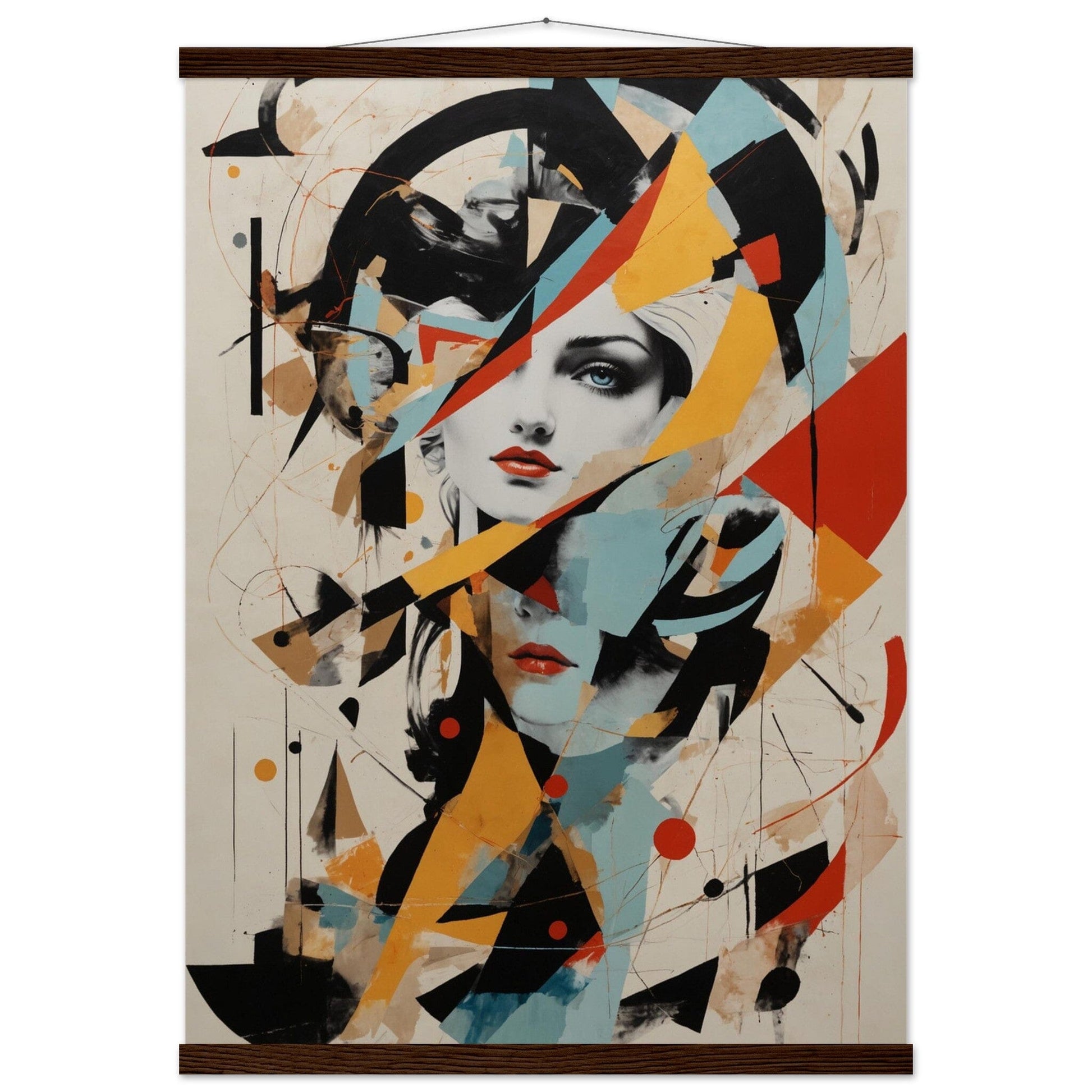 Premium Matte Paper Poster with Hanger - Minimalistische Kunstpräsentation mit Holzhänger Print Material Modern Masterpieces 50x70 cm / 20x28″ Dark wood wall hanger 