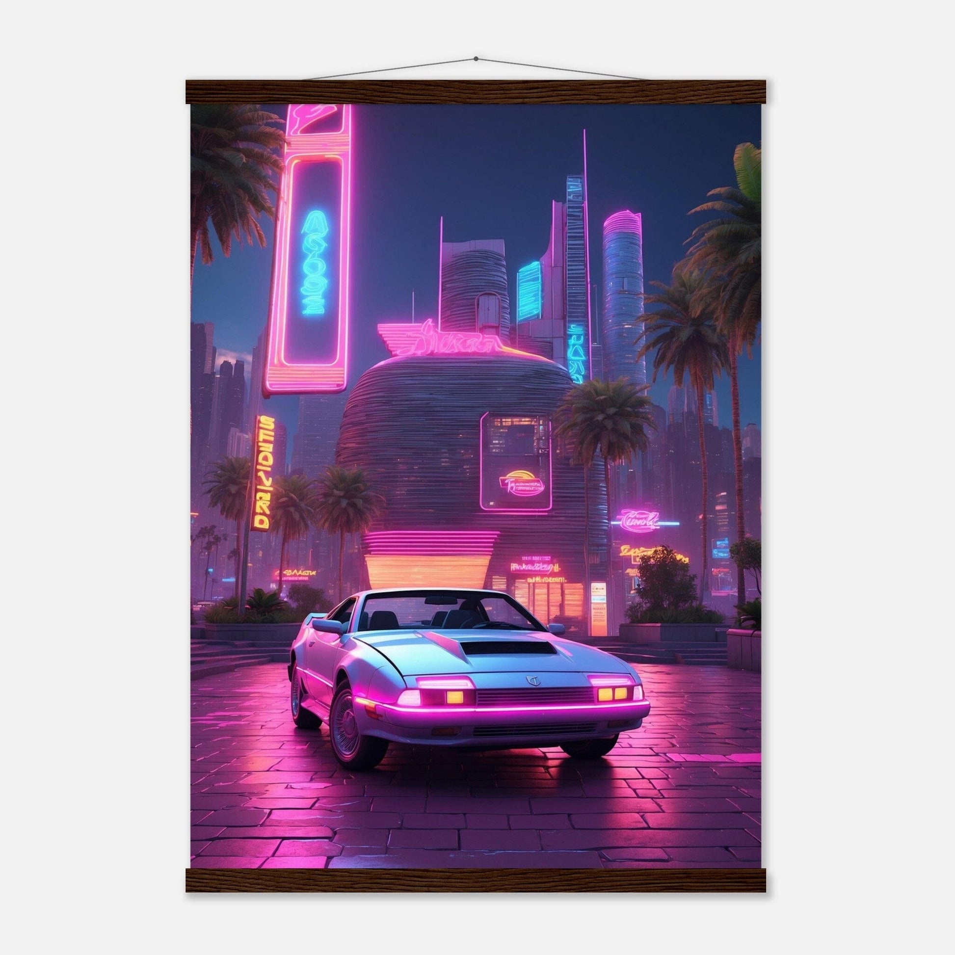 Premium Matte Paper Poster with Hanger - Minimalistische Kunstpräsentation mit Holzhänger Print Material Modern Masterpieces 50x70 cm / 20x28″ Dark wood wall hanger 