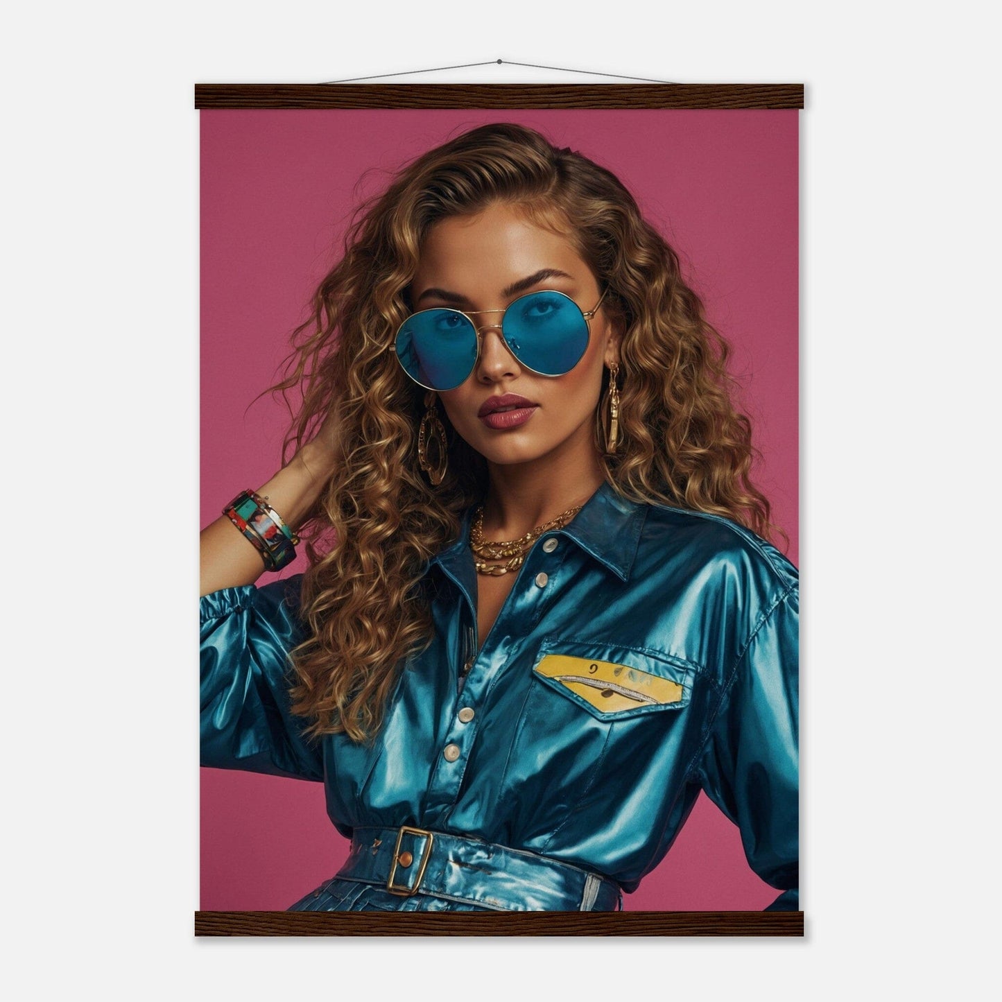 Premium Matte Paper Poster with Hanger - Minimalistische Kunstpräsentation mit Holzhänger Print Material Modern Masterpieces 50x70 cm / 20x28″ Dark wood wall hanger 