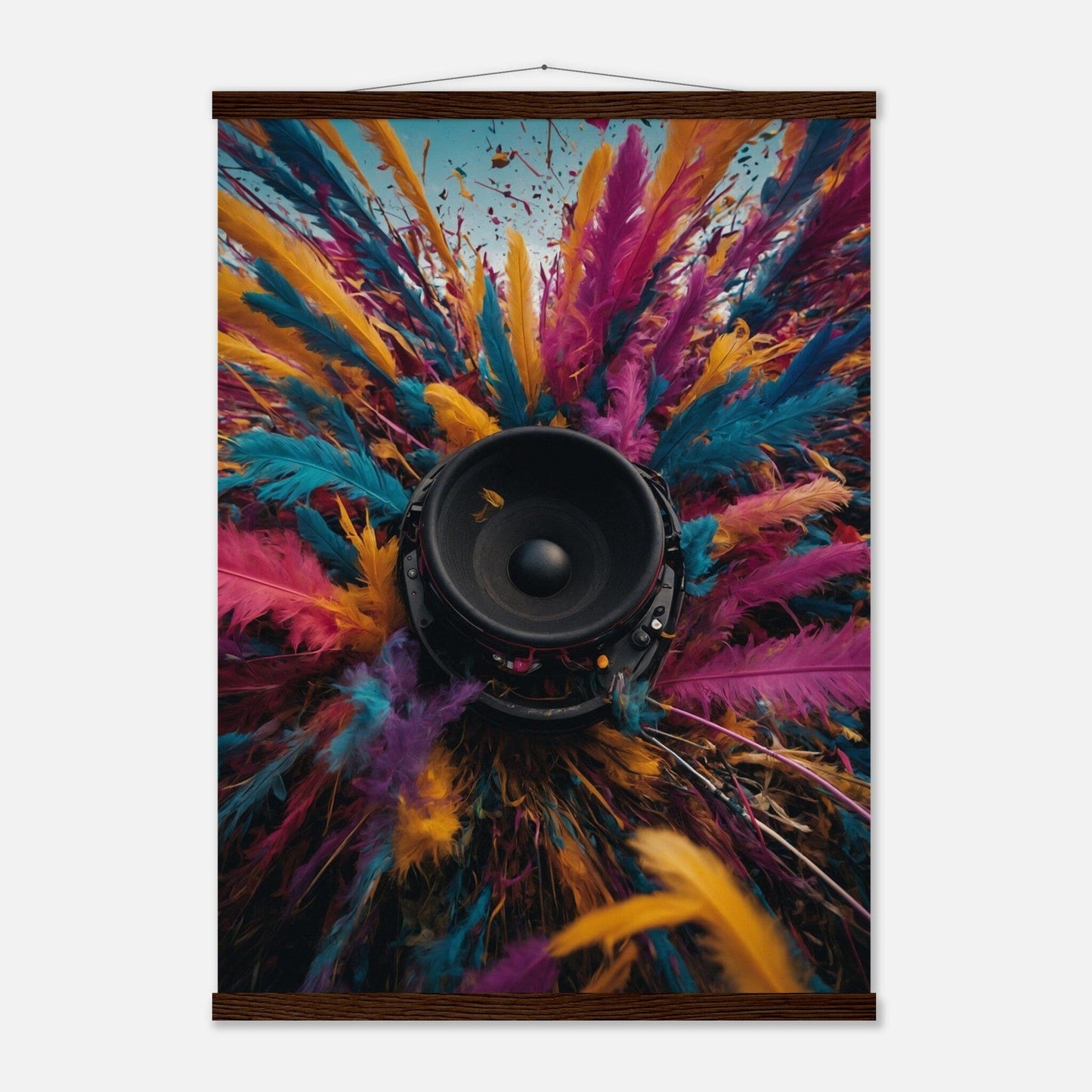 Premium Matte Paper Poster with Hanger - Minimalistische Kunstpräsentation mit Holzhänger Print Material Modern Masterpieces 50x70 cm / 20x28″ Dark wood wall hanger 