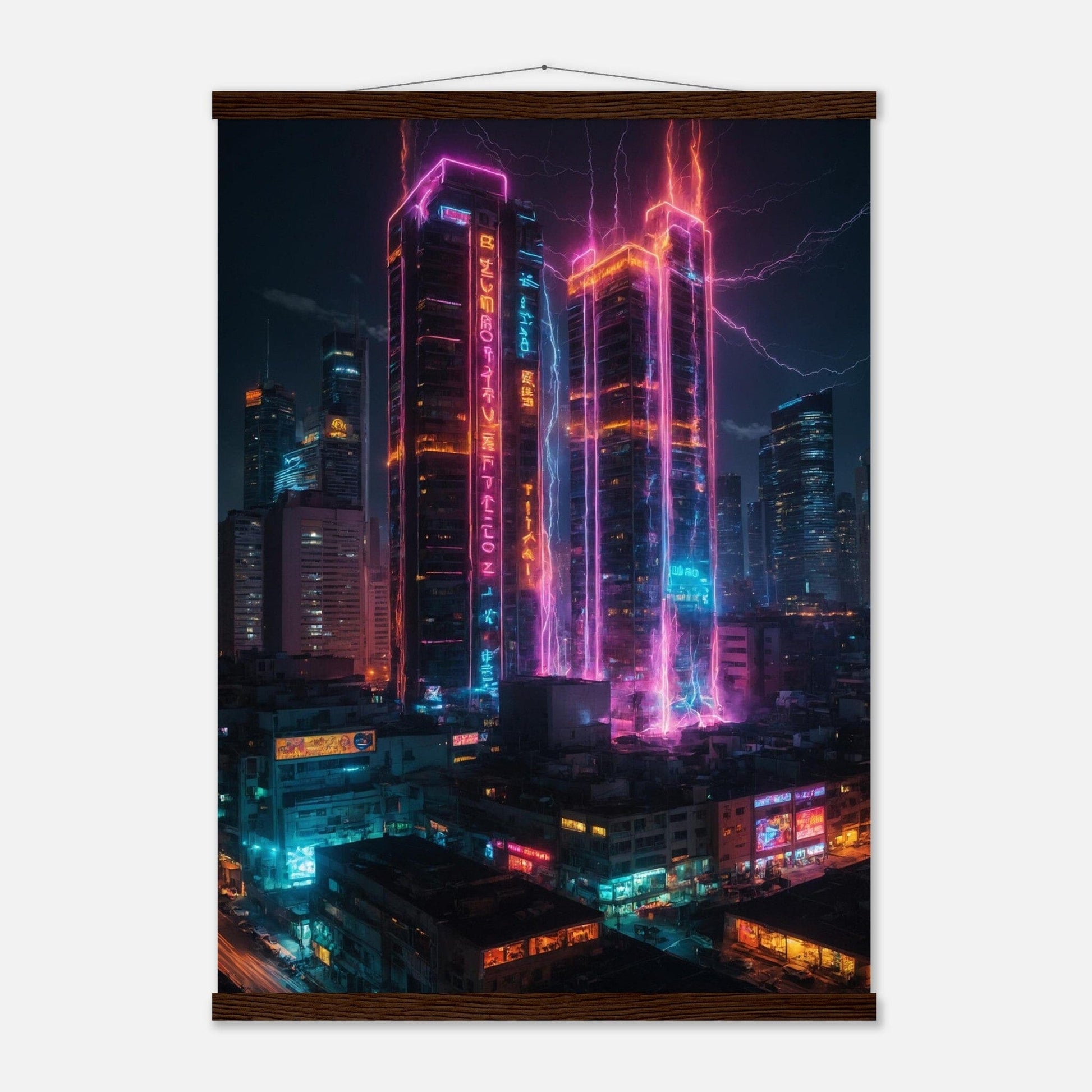 Premium Matte Paper Poster with Hanger - Minimalistische Kunstpräsentation mit Holzhänger Print Material Modern Masterpieces 50x70 cm / 20x28″ Dark wood wall hanger 
