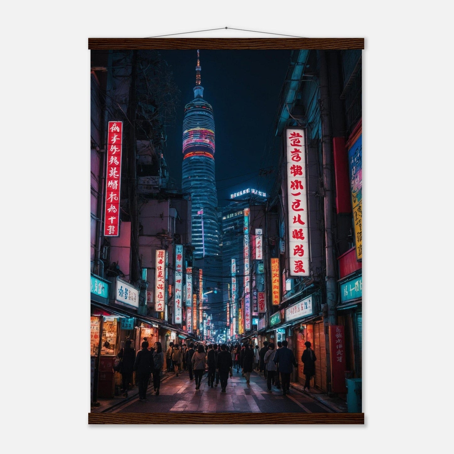 Premium Matte Paper Poster with Hanger - Minimalistische Kunstpräsentation mit Holzhänger Print Material Modern Masterpieces 50x70 cm / 20x28″ Dark wood wall hanger 