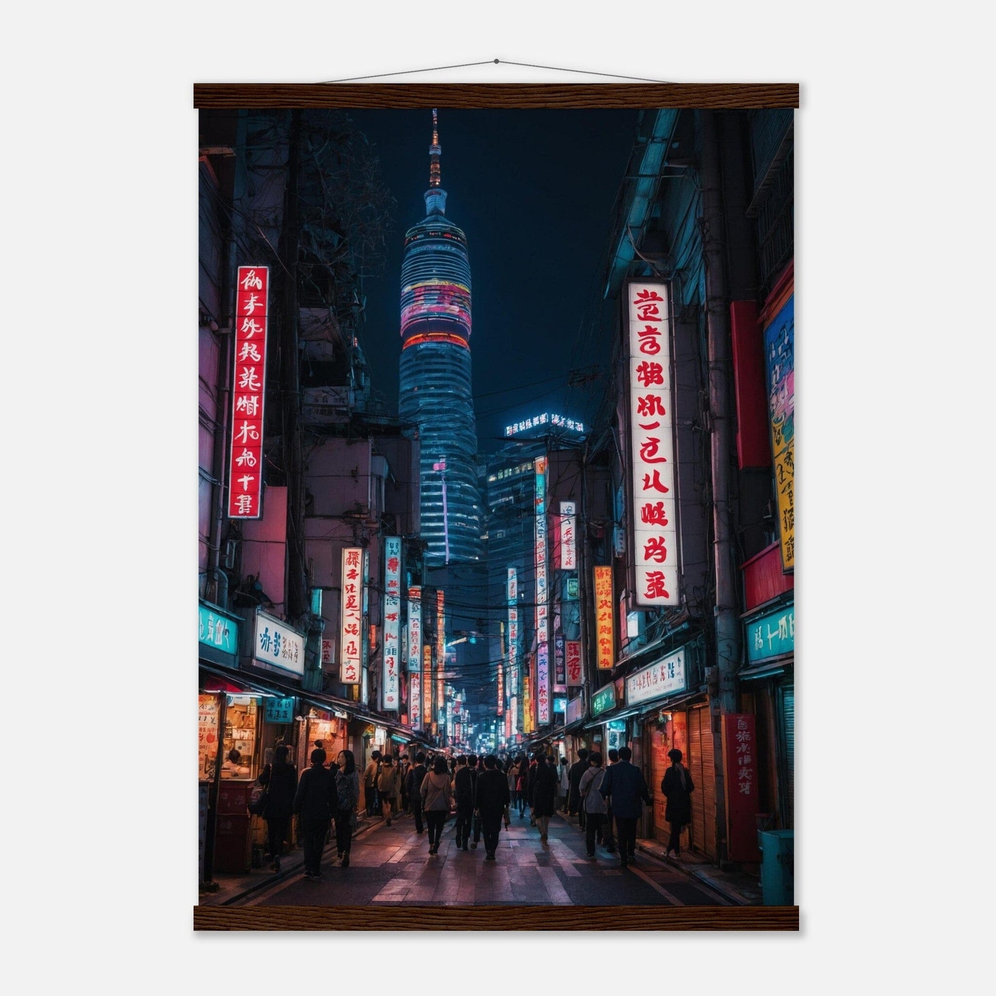 Premium Matte Paper Poster with Hanger - Minimalistische Kunstpräsentation mit Holzhänger Print Material Modern Masterpieces 50x70 cm / 20x28″ Dark wood wall hanger 