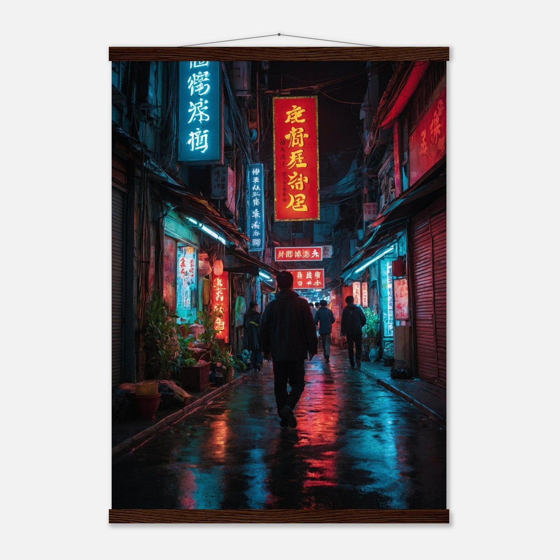 Premium Matte Paper Poster with Hanger - Minimalistische Kunstpräsentation mit Holzhänger Print Material Modern Masterpieces 50x70 cm / 20x28″ Dark wood wall hanger 