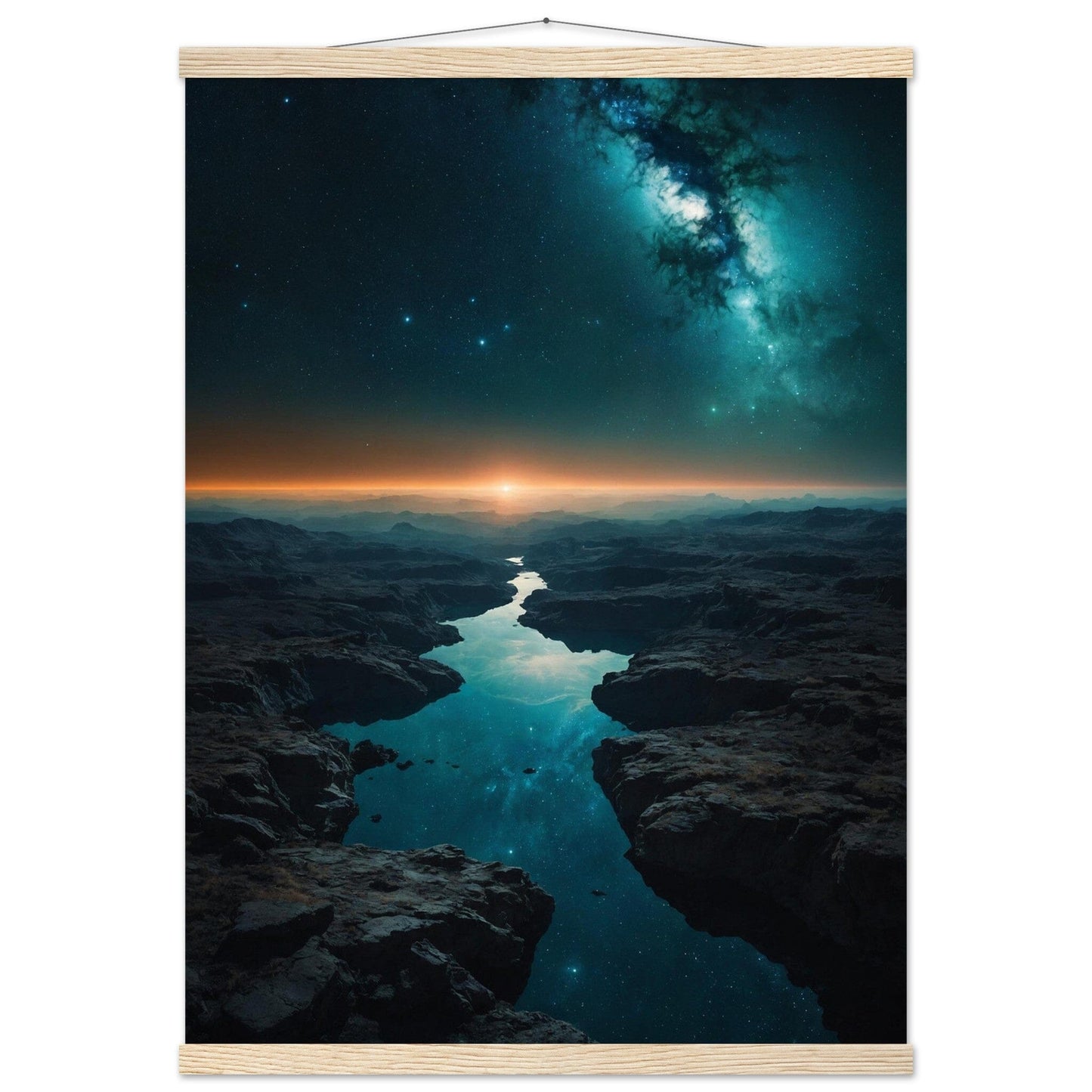 Premium Matte Paper Poster with Hanger - Minimalistische Kunstpräsentation mit Holzhänger Print Material Modern Masterpieces 50x70 cm / 20x28″ Natural wood wall hanger 