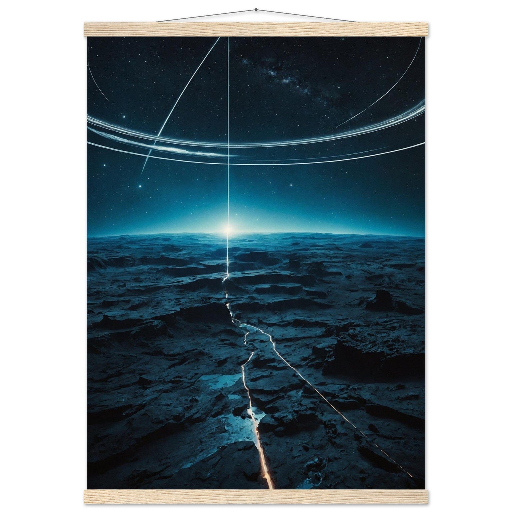 Premium Matte Paper Poster with Hanger - Minimalistische Kunstpräsentation mit Holzhänger Print Material Modern Masterpieces 50x70 cm / 20x28″ Natural wood wall hanger 
