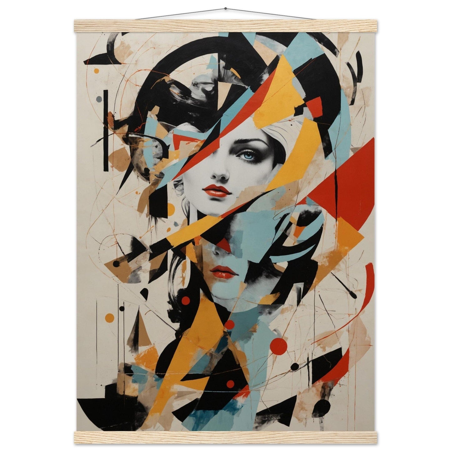 Premium Matte Paper Poster with Hanger - Minimalistische Kunstpräsentation mit Holzhänger Print Material Modern Masterpieces 50x70 cm / 20x28″ Natural wood wall hanger 