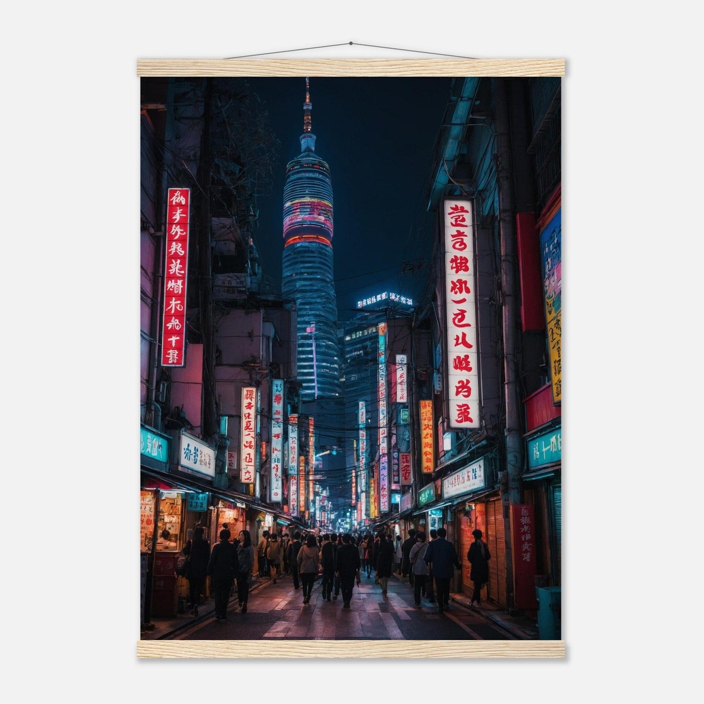 Premium Matte Paper Poster with Hanger - Minimalistische Kunstpräsentation mit Holzhänger Print Material Modern Masterpieces 50x70 cm / 20x28″ Natural wood wall hanger 