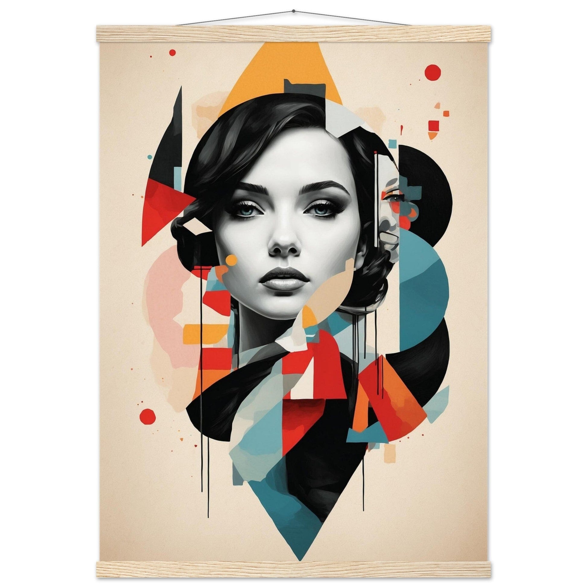 Premium Matte Paper Poster with Hanger - Minimalistische Kunstpräsentation mit Holzhänger Print Material Modern Masterpieces 50x70 cm / 20x28″ Natural wood wall hanger 
