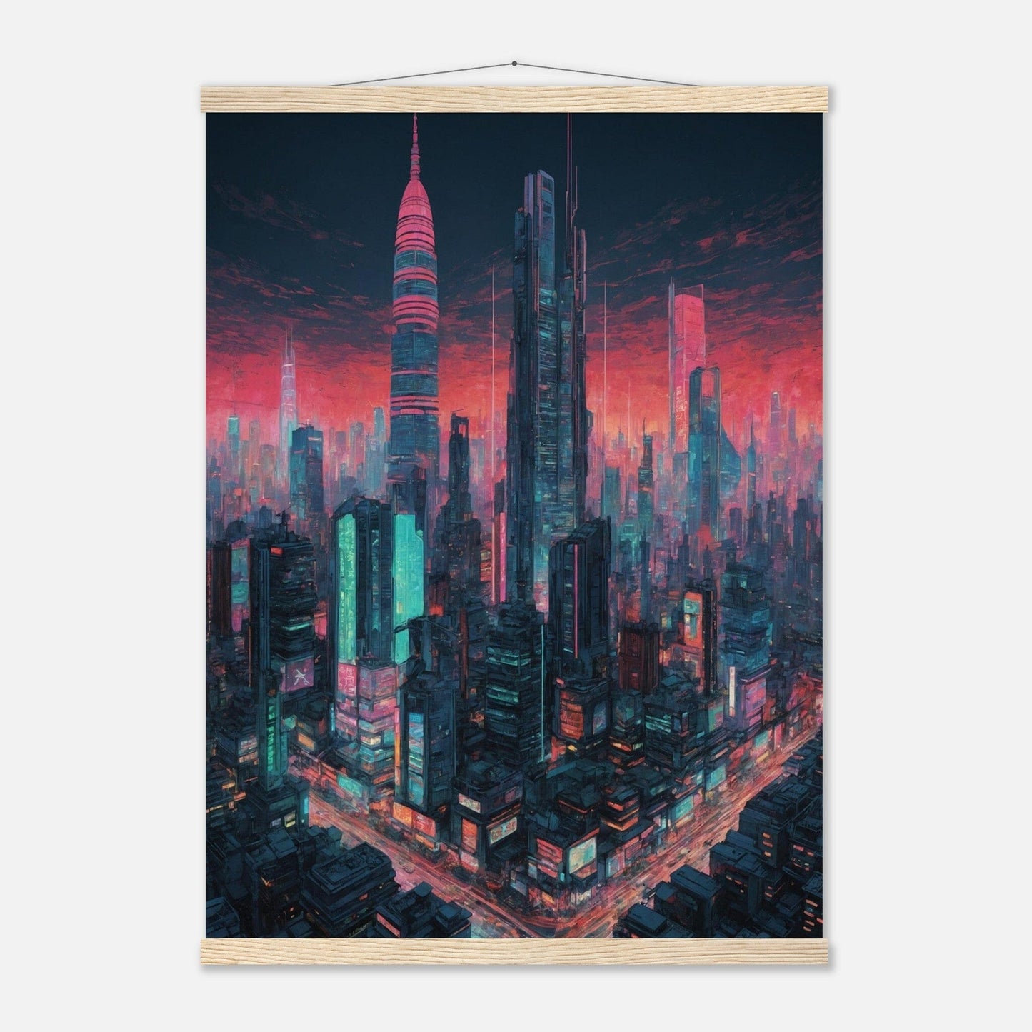 Premium Matte Paper Poster with Hanger - Minimalistische Kunstpräsentation mit Holzhänger Print Material Modern Masterpieces 50x70 cm / 20x28″ Natural wood wall hanger 