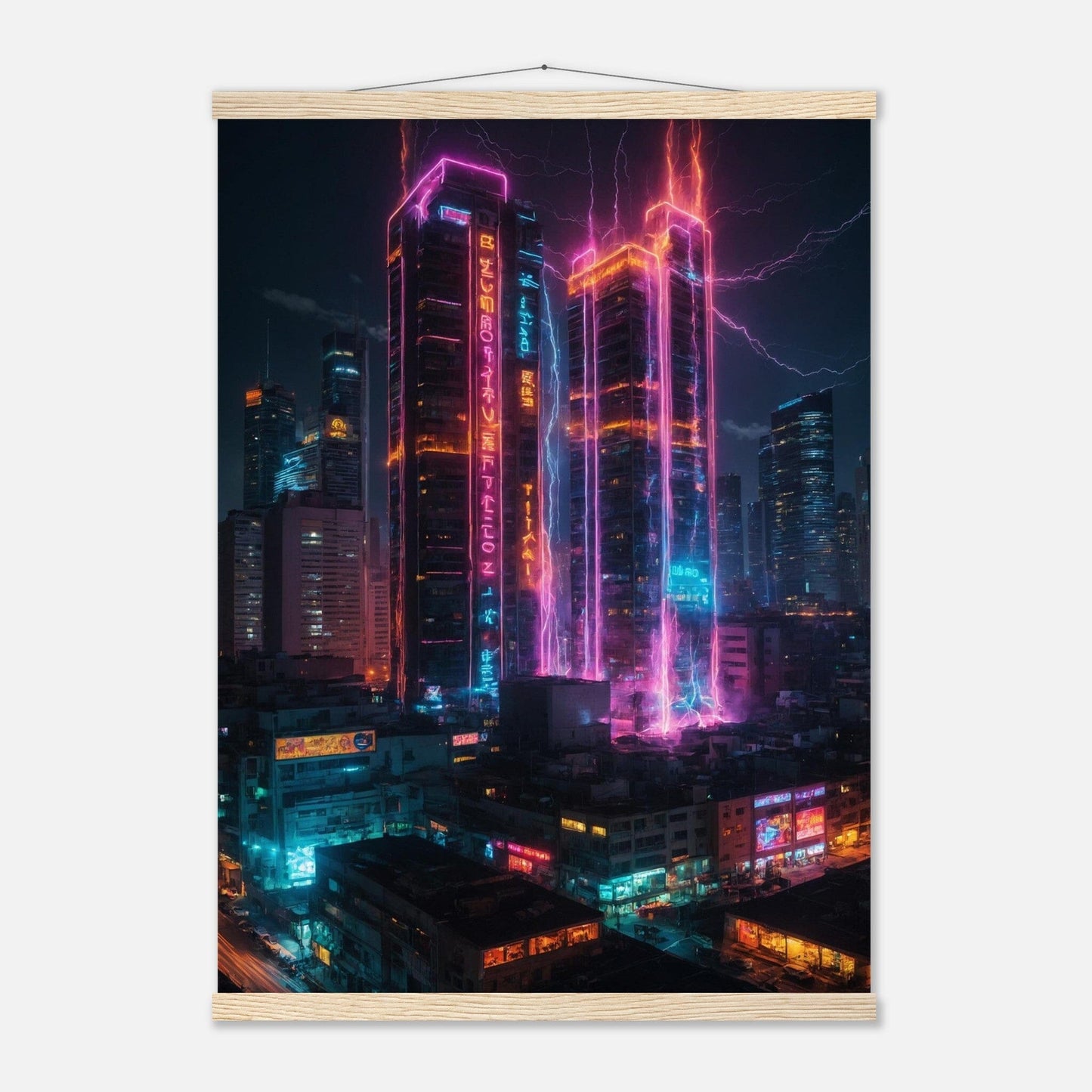 Premium Matte Paper Poster with Hanger - Minimalistische Kunstpräsentation mit Holzhänger Print Material Modern Masterpieces 50x70 cm / 20x28″ Natural wood wall hanger 