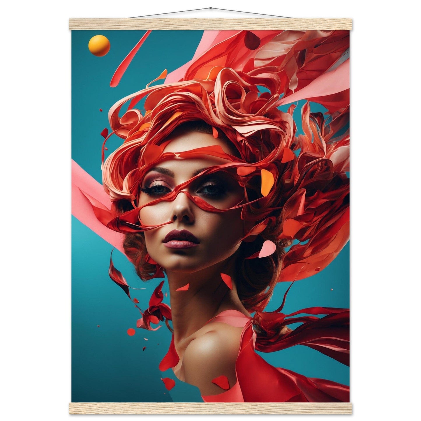 Premium Matte Paper Poster with Hanger - Minimalistische Kunstpräsentation mit Holzhänger Print Material Modern Masterpieces 50x70 cm / 20x28″ Natural wood wall hanger 