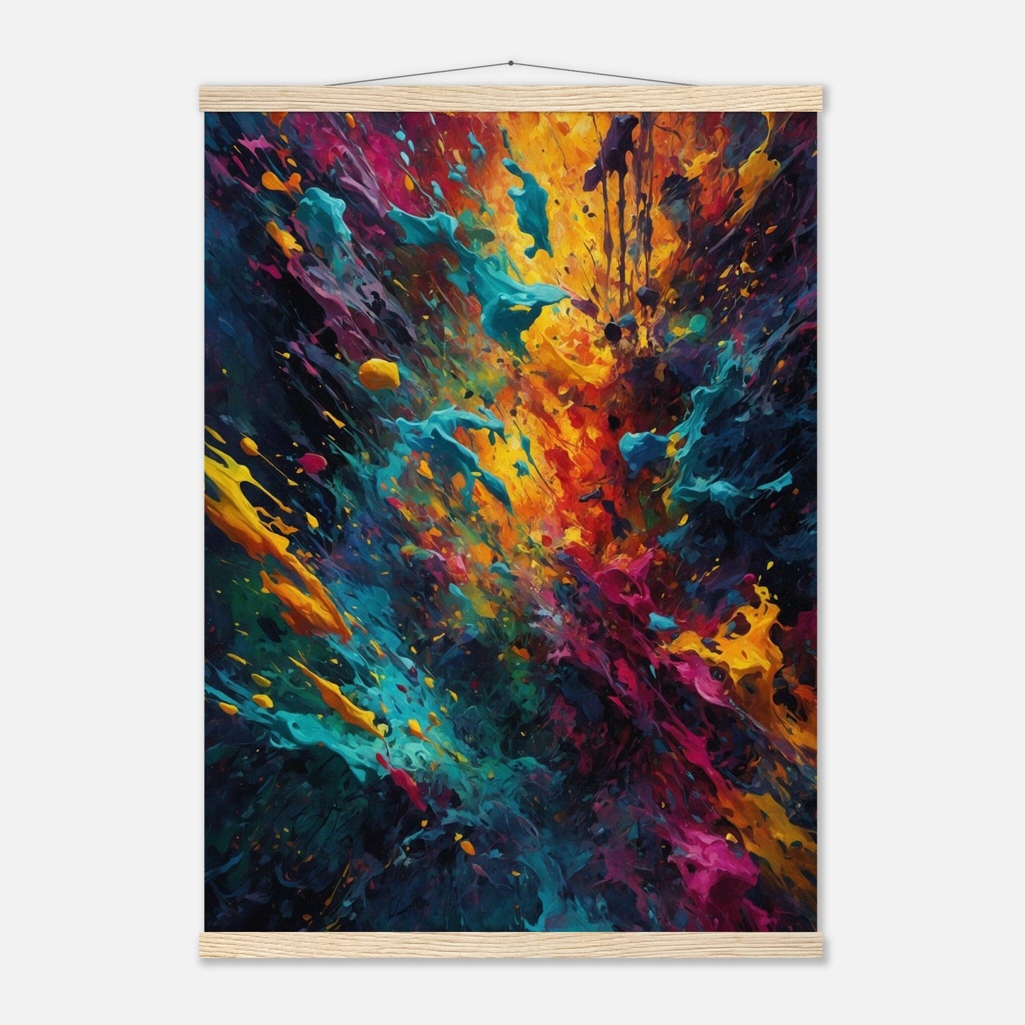 Premium Matte Paper Poster with Hanger - Minimalistische Kunstpräsentation mit Holzhänger Print Material Modern Masterpieces 50x70 cm / 20x28″ Natural wood wall hanger 