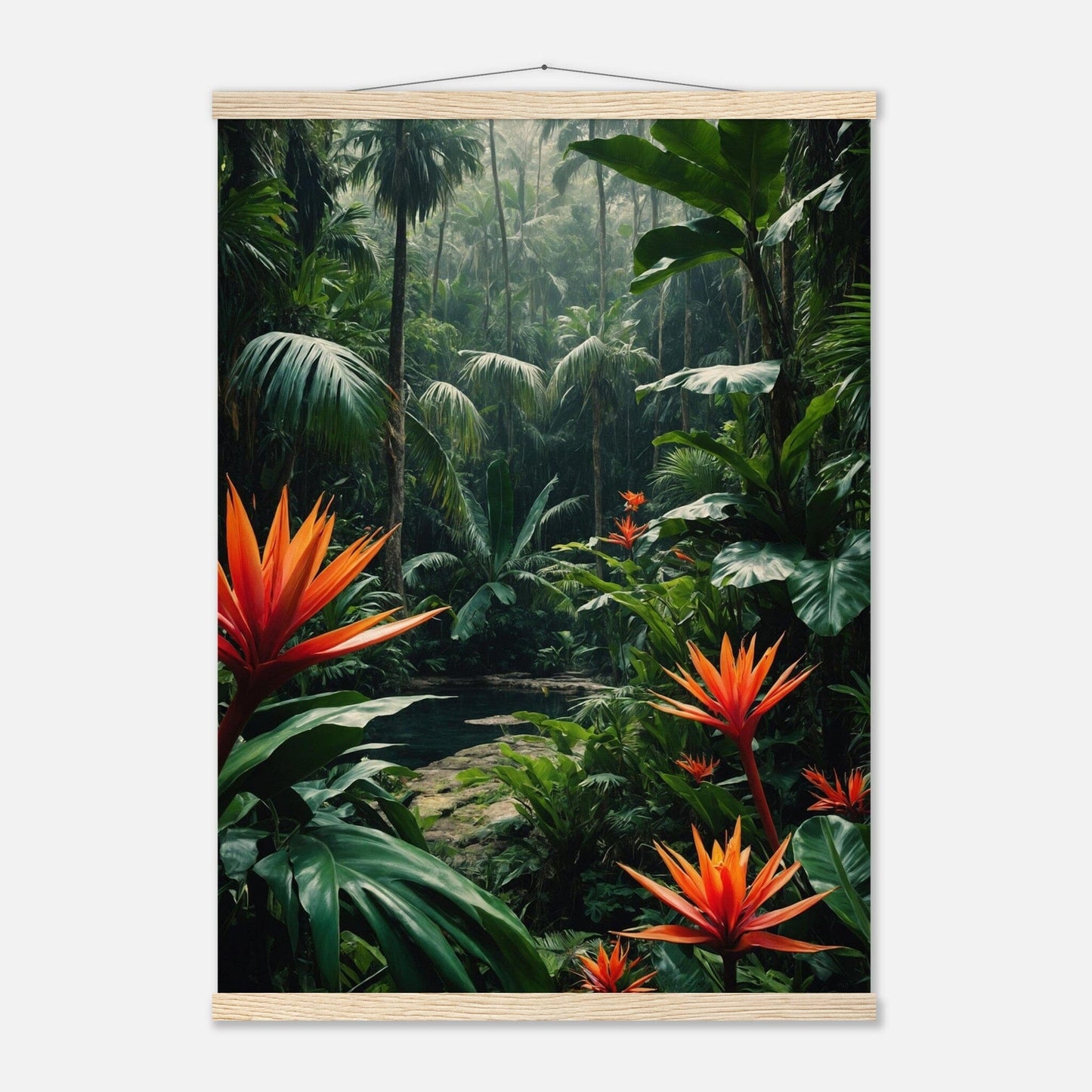 Premium Matte Paper Poster with Hanger - Minimalistische Kunstpräsentation mit Holzhänger Print Material Modern Masterpieces 50x70 cm / 20x28″ Natural wood wall hanger 