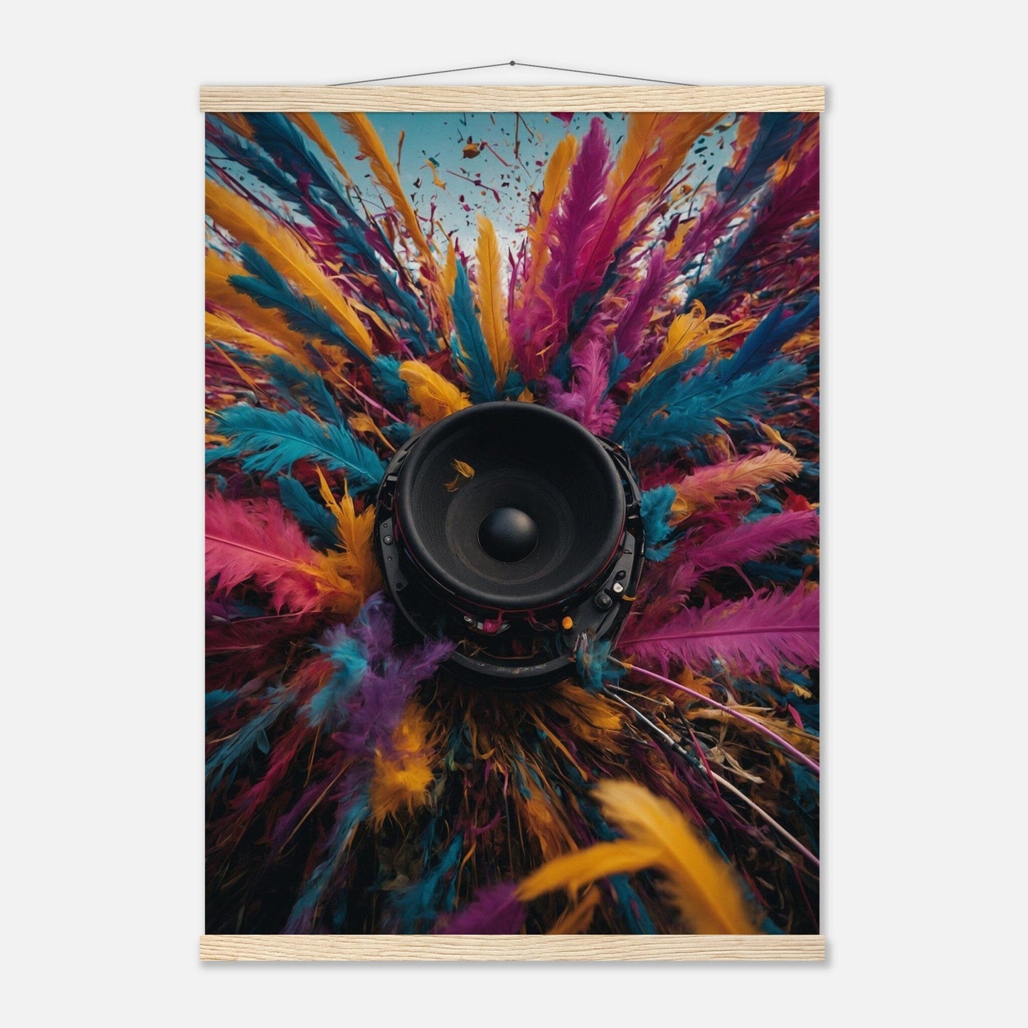 Premium Matte Paper Poster with Hanger - Minimalistische Kunstpräsentation mit Holzhänger Print Material Modern Masterpieces 50x70 cm / 20x28″ Natural wood wall hanger 