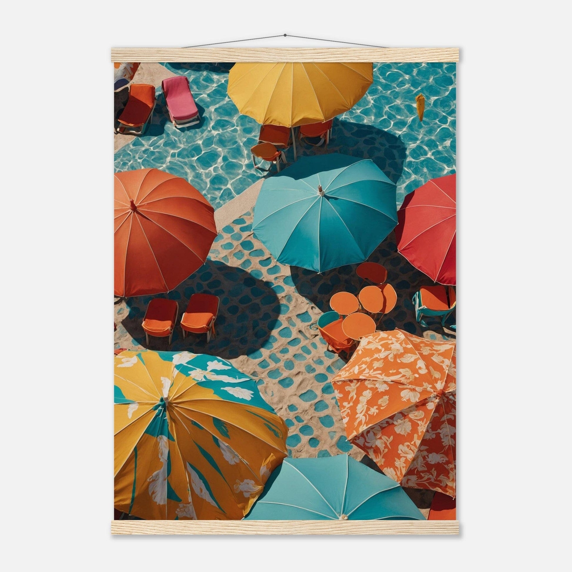 Premium Matte Paper Poster with Hanger - Minimalistische Kunstpräsentation mit Holzhänger Print Material Modern Masterpieces 50x70 cm / 20x28″ Natural wood wall hanger 