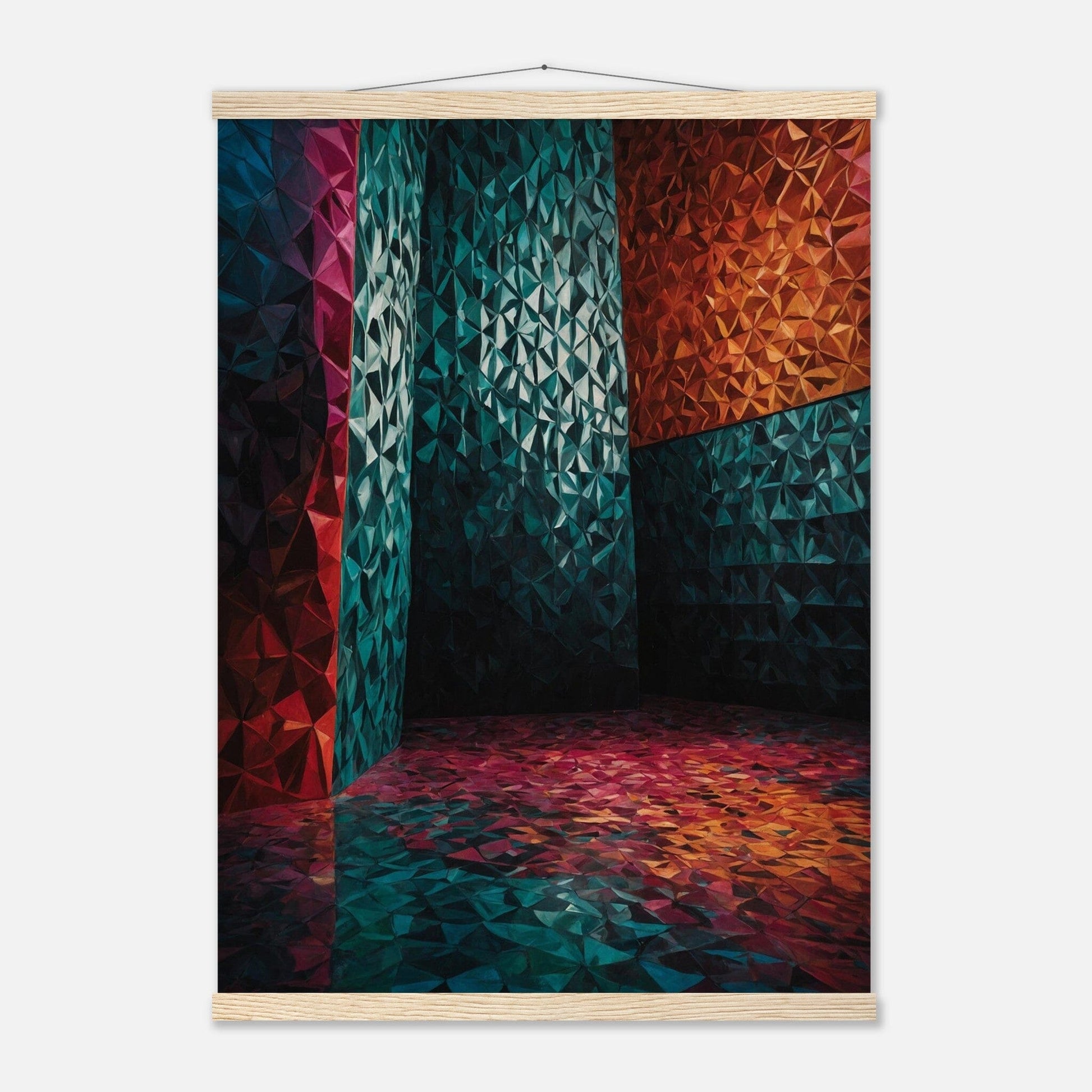Premium Matte Paper Poster with Hanger - Minimalistische Kunstpräsentation mit Holzhänger Print Material Modern Masterpieces 50x70 cm / 20x28″ Natural wood wall hanger 